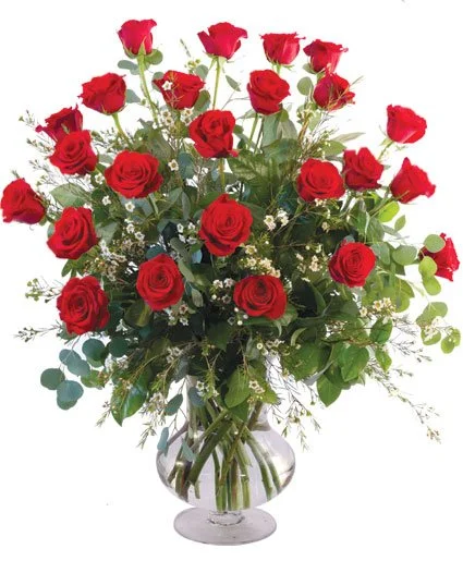 Valentines Two Dozen Rose Arrangement