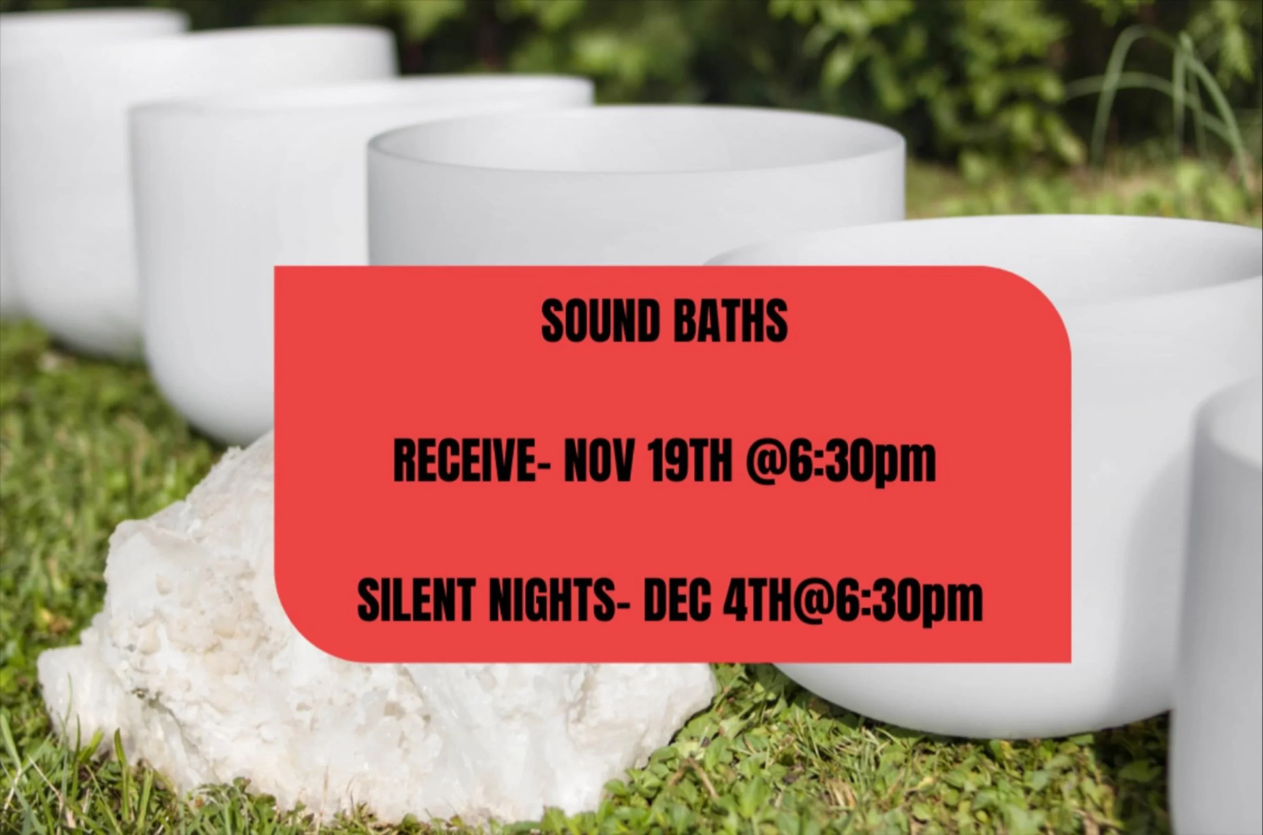 LAST SOUND BATHS OF 2025!  Claim your spots before they&rsquo;re gone!  November 19th is New Moon in Scorpio and a completion of our two part series, part 1 being on November 5th Taurus full moon aka Beaver Super Moon.  This series is about releasing