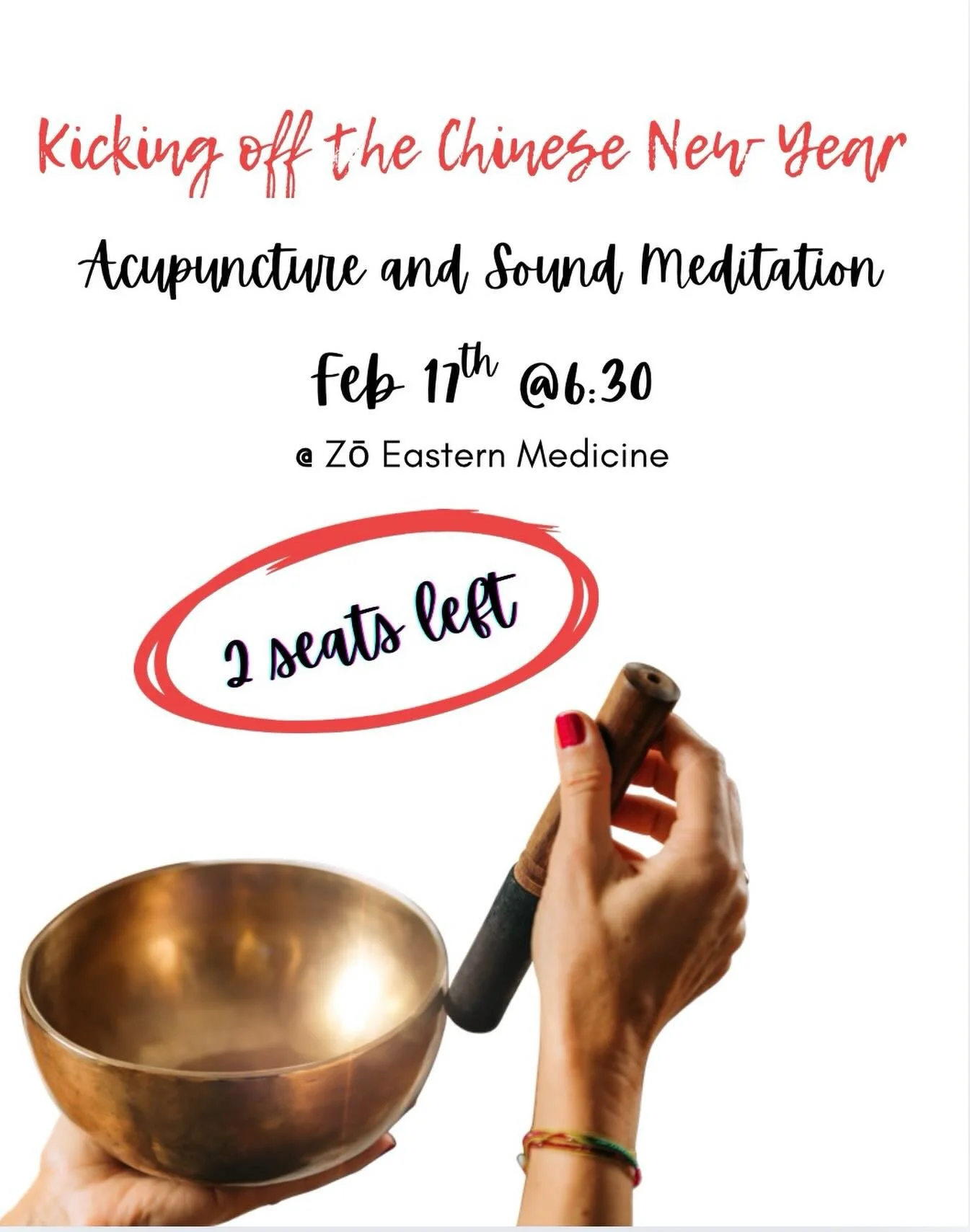 We&rsquo;re ringing in the Chinese New Year with needles, sound, and a whole lot of intention. 

This Acupuncture &amp; Sound Meditation experience is designed to help you shed last year&rsquo;s stress, reset your nervous system, and step into 2026 f