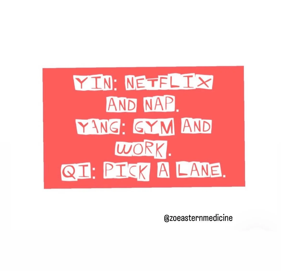 In TCM, health comes from balance.  Yin nourishes, cools, and restores.  Yang warms, activates, and moves.  Too much of either creates imbalance.  The goal isn&rsquo;t rest or action, it&rsquo;s knowing when to do each.

Yin and Yang aren&rsquo;t opp
