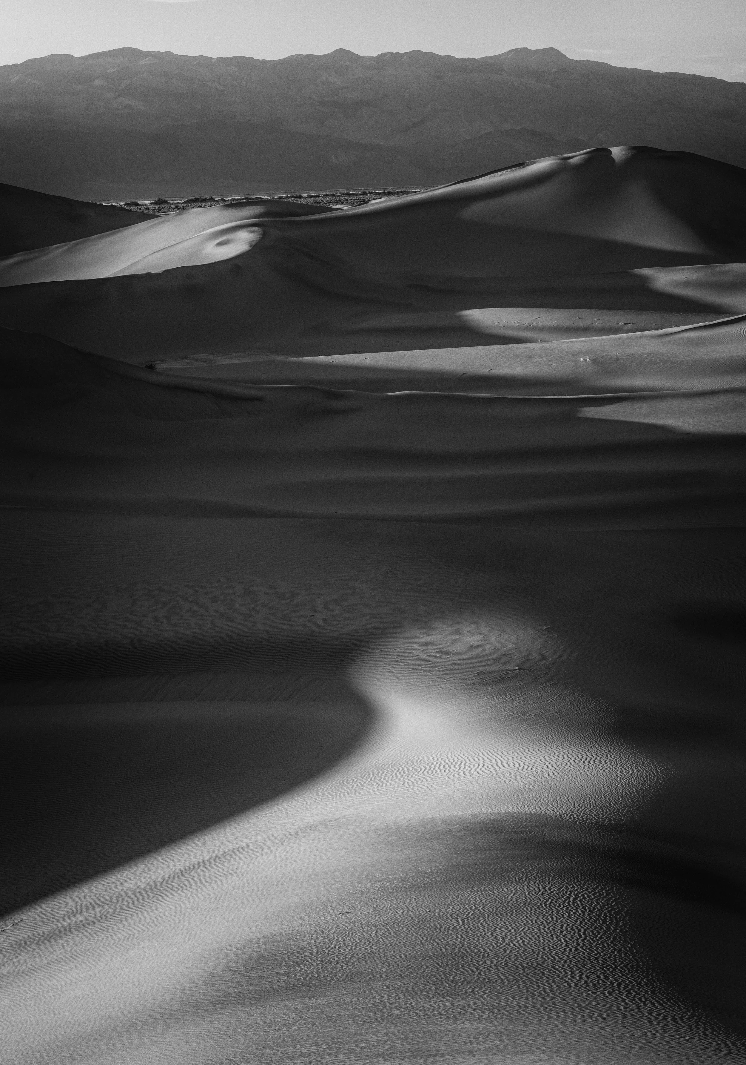 Mesquite Dunes - this simple composition is emblematic of the landscape made up of dunes and mountains and solitude.