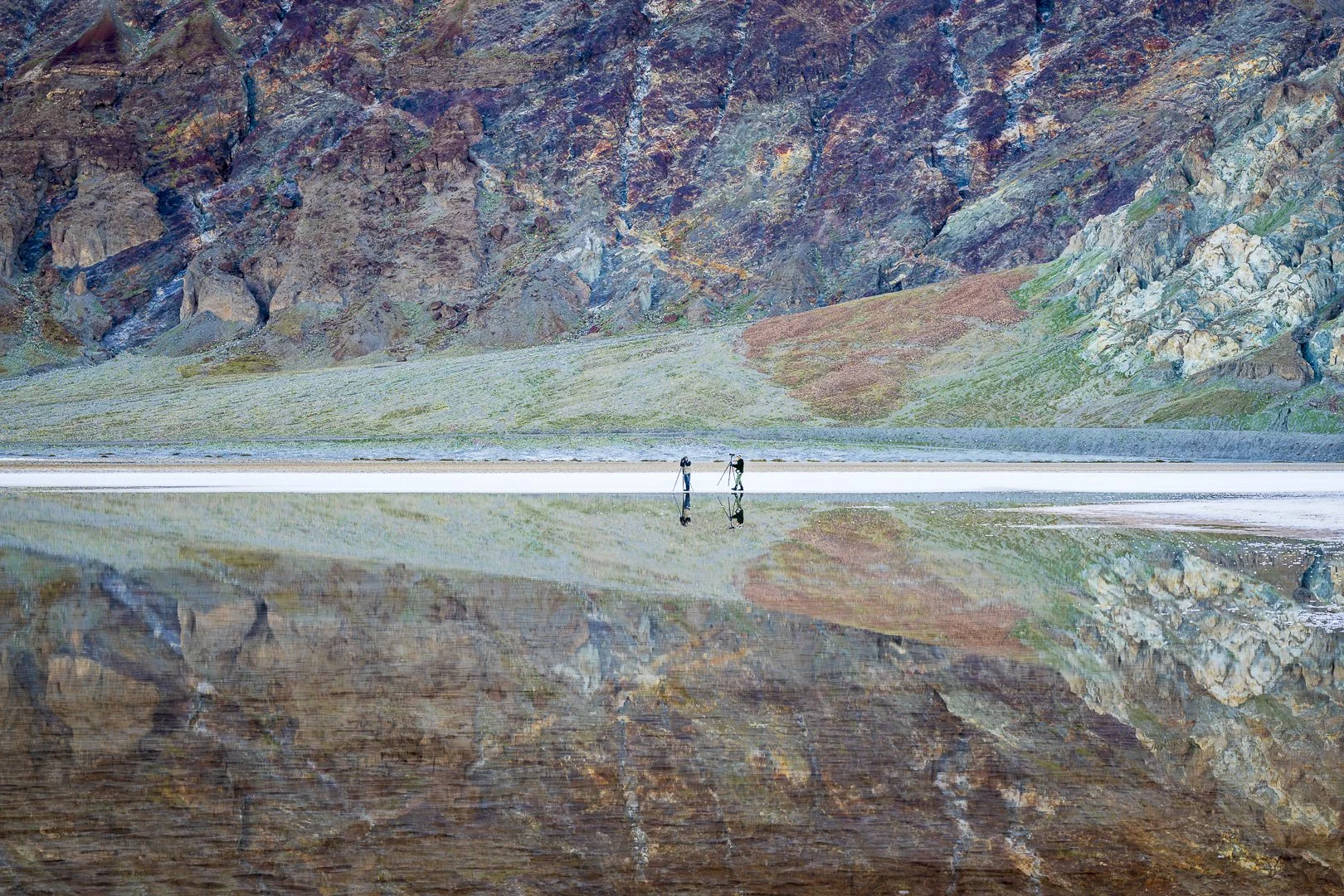 Early morning photography at Manly Lake - friends Bill and Steve hoping to capture the essence of the lake, which only exists after particularly wet winters. 