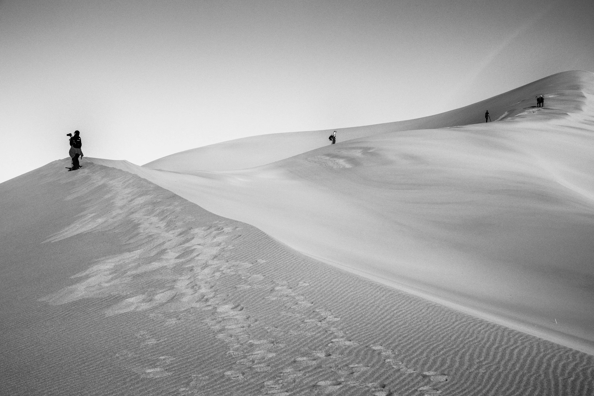 Photographing Ibex Dunes - these fellow photographers trudged up hundreds of feet along shifting sand dunes to find the perfect vantage.