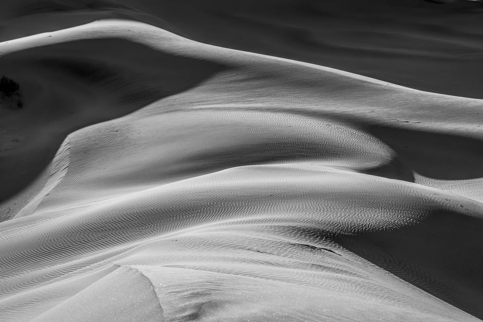 Mesquite Dunes at sunset - the shapes and textures of the windswept sands are infinite.