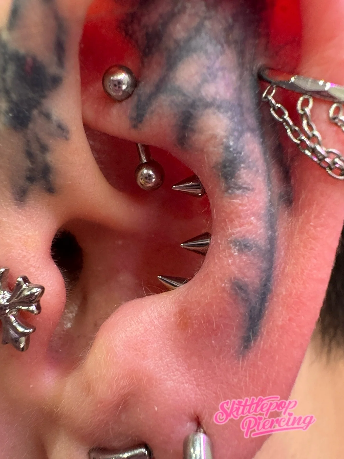 Over the actual moon with this one. TRIPLE CONCH! With cute lil spikey boooiiis ! 

Thankyou so much for the trust with this one @tattoosbycay 

Definitely not every day I get to do multiple conch piercings. 

#tripleconch #conchpiercing #earpiercing