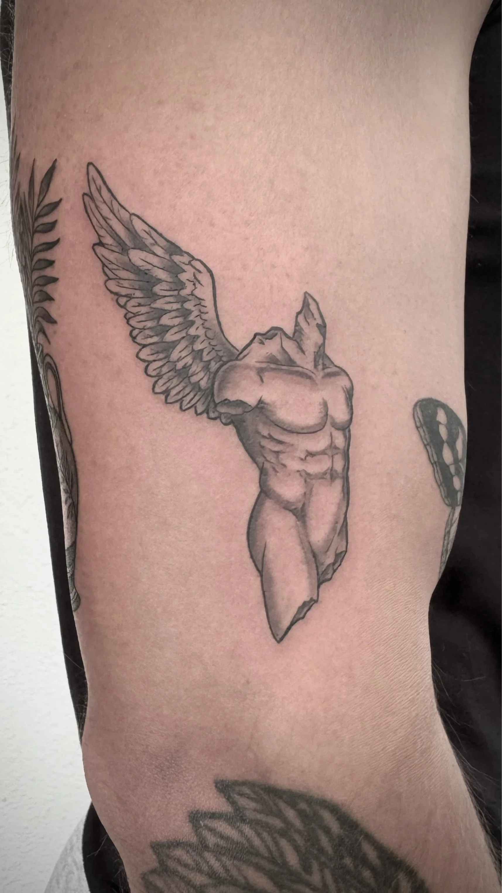 angel realistic black and grey tattoo female tattoo artist south bay
