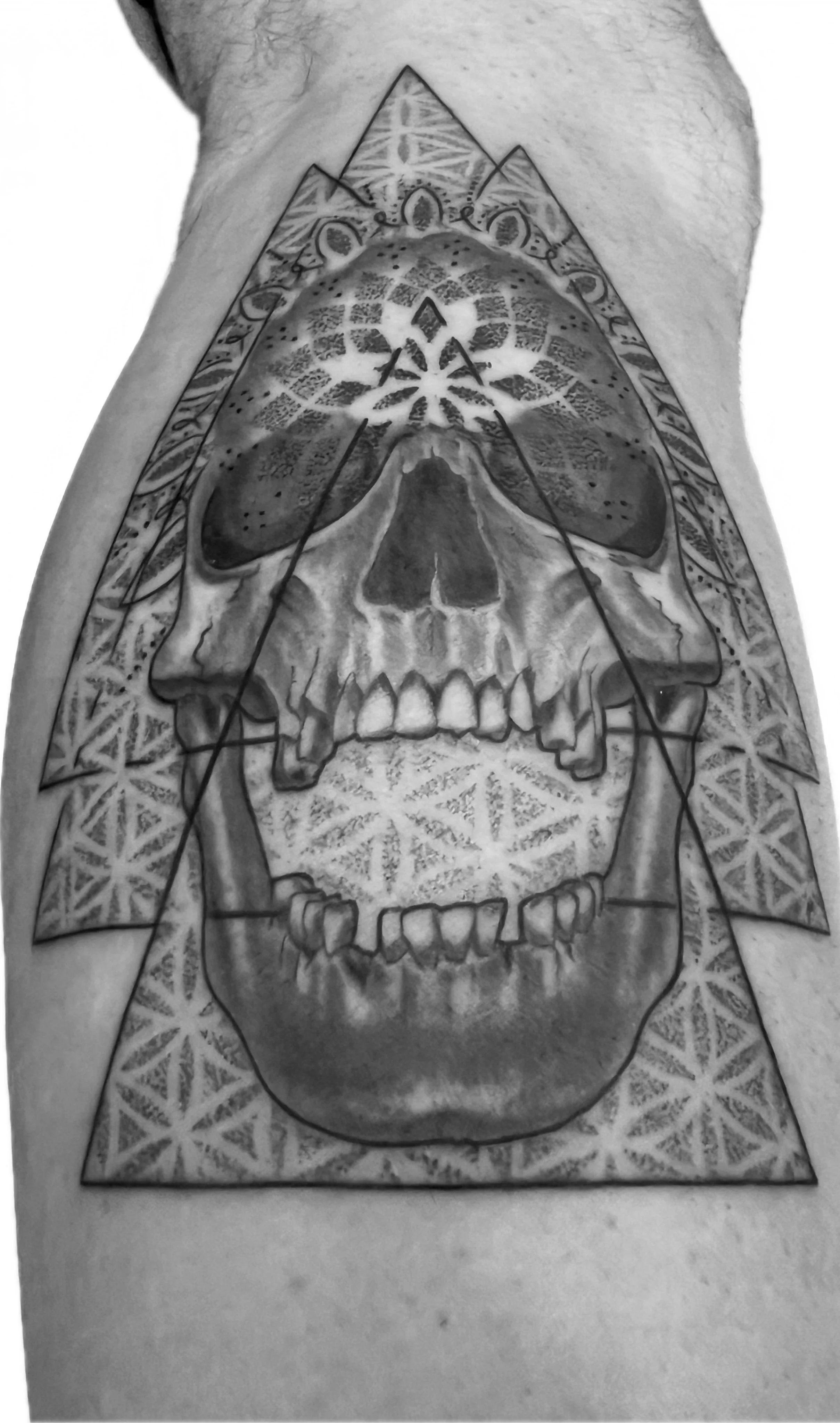 Skull tattoo geometric style near me