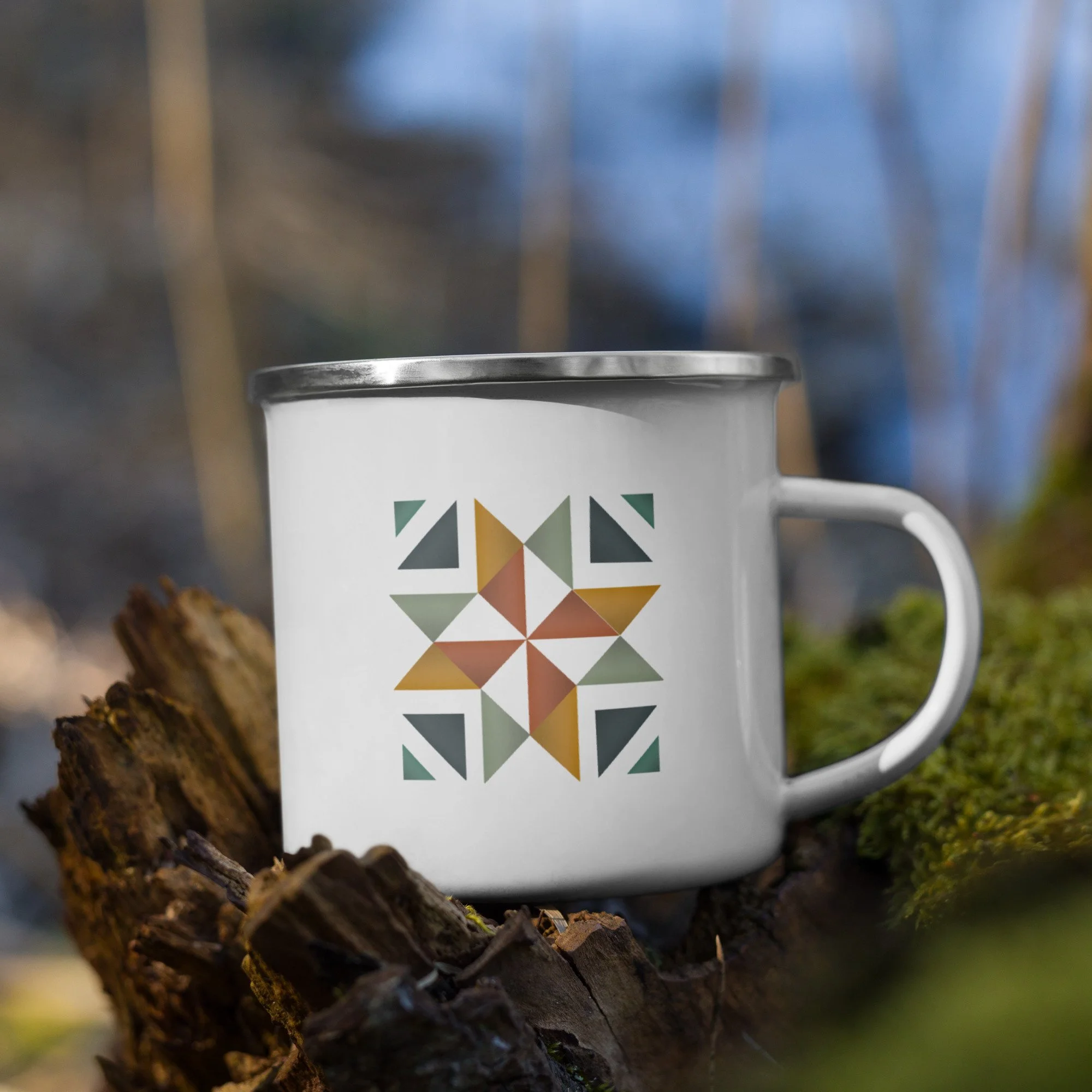 Modern Quilt Block Enamel Mug