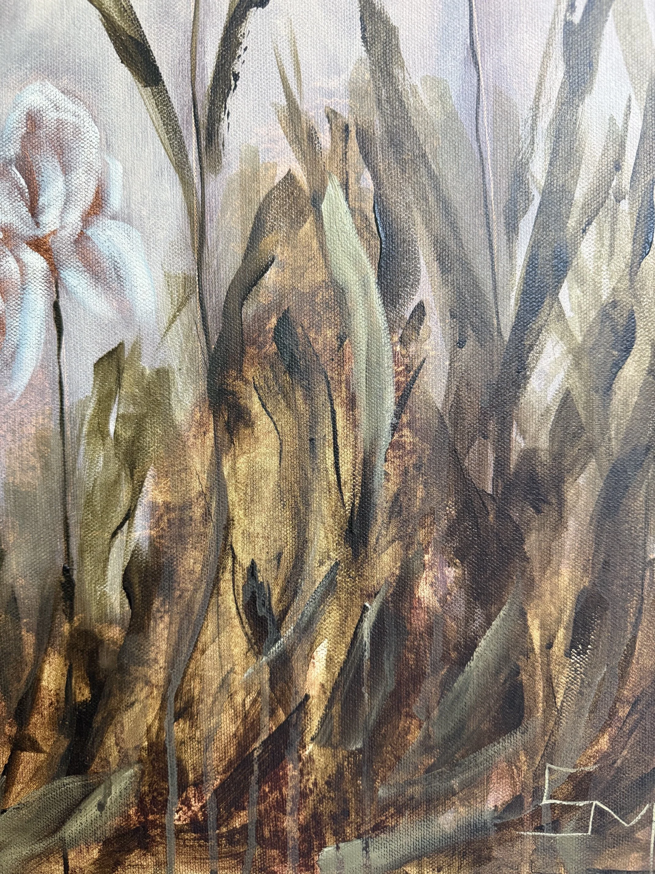 CarolinaBlueIrisFlowerModernLandscapeContermporaryFloralPaintingDetail4SarahMorrisonAbstractArtRichmondVirginiaPainterArtist.jpeg