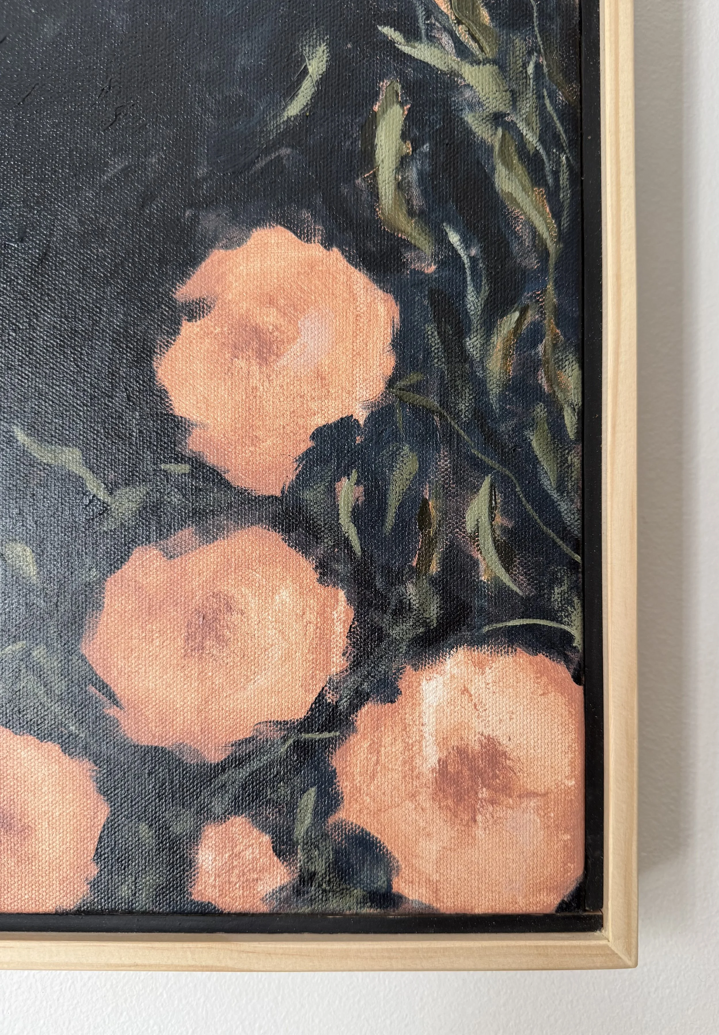IngridNavyBlueandPinkRoseModernFloralContemporaryLandscapeMiniPaintingDetail3SarahMorrisonAbstractArtRichmondVirginiaPainterArtist.jpeg