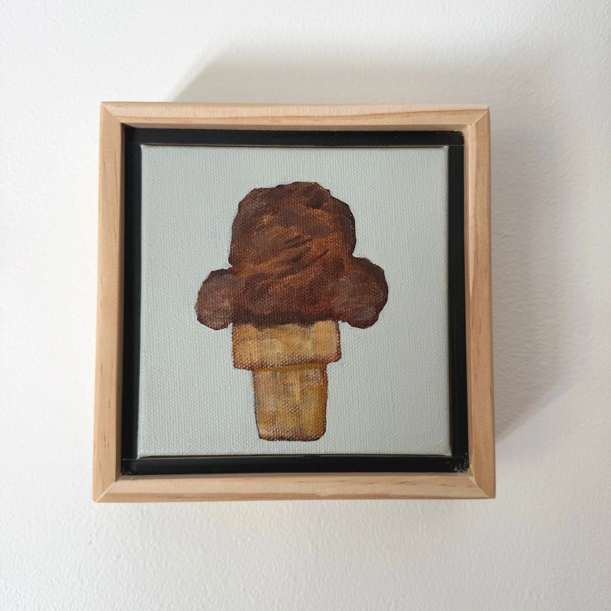 BitsyChocolateandGreenIceCreamConeContemporaryStillLifePaintingSarahMorrisonAbstractArtRichmondVirginiaPainterArtist.jpg