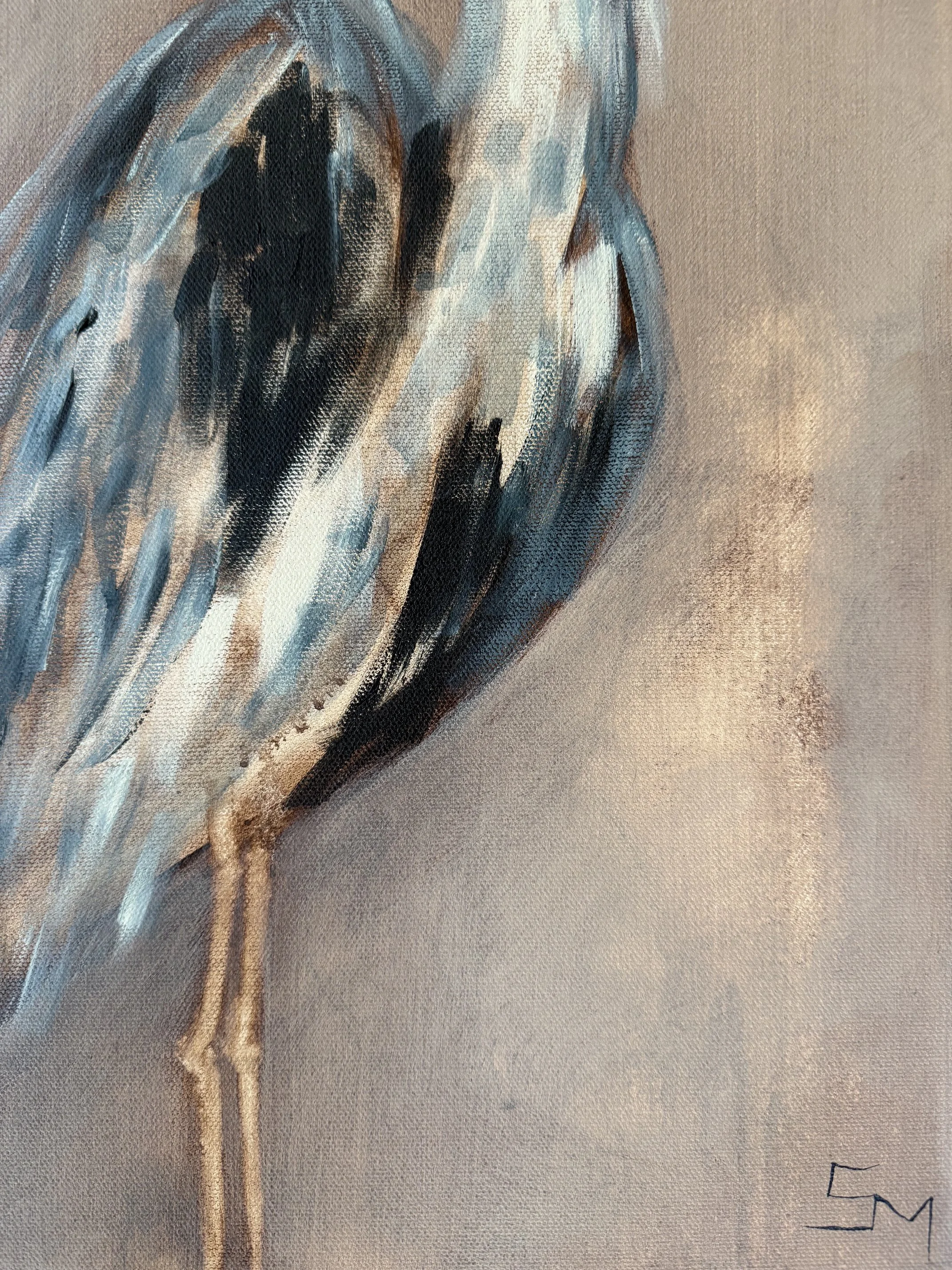 ChaseGreyHeronBirdPortraitContemporaryModernBluePaintingSarahMorrisonAbstractArtRichmondVirginiaPainterArtist.jpeg