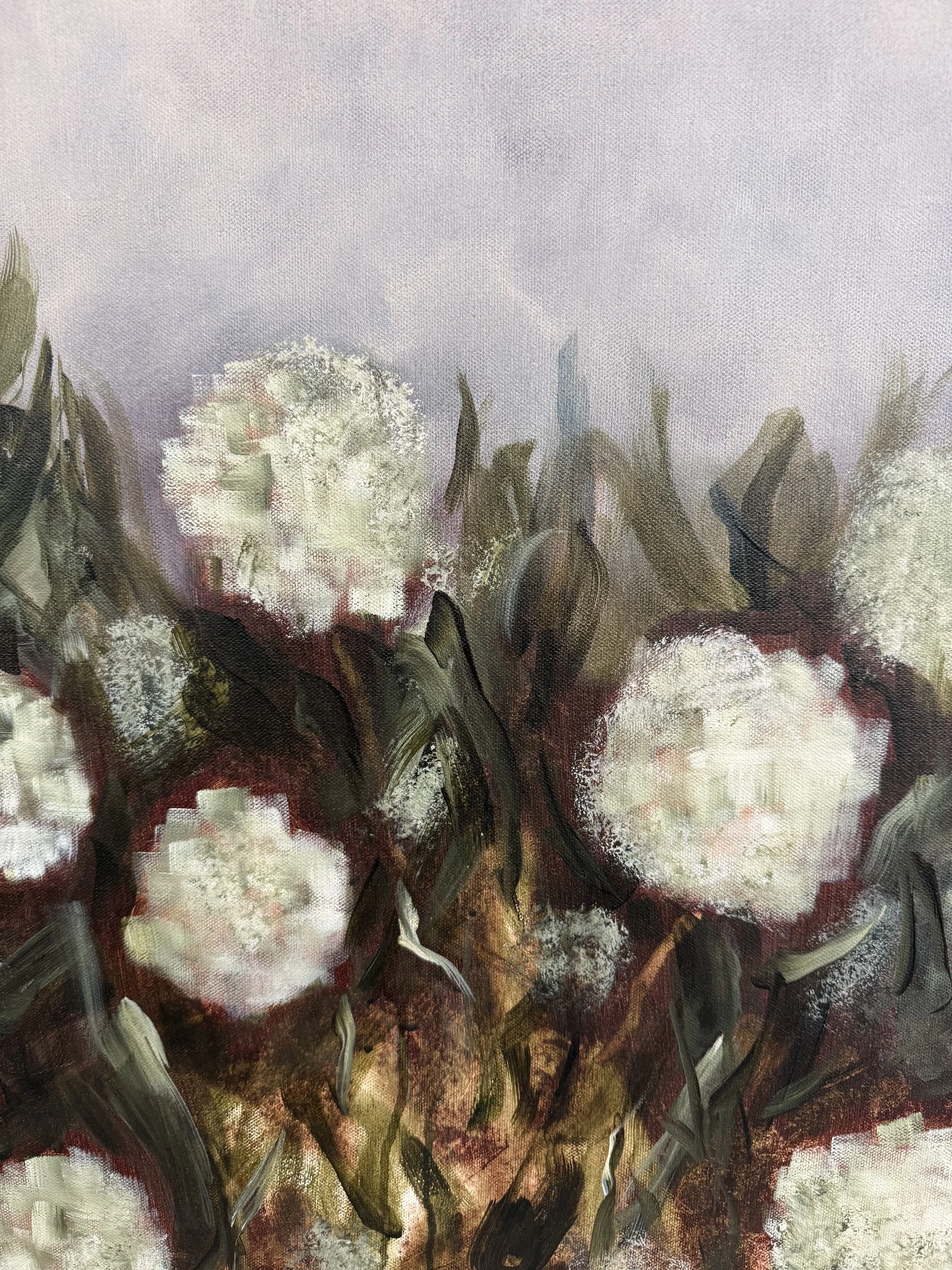 LuciaWhiteHydrangeaModernLandscapeContemporaryFloralPaintingnewDetail1SarahMorrisonAbstractArtRichmondVirginiaPainterArtist.jpeg