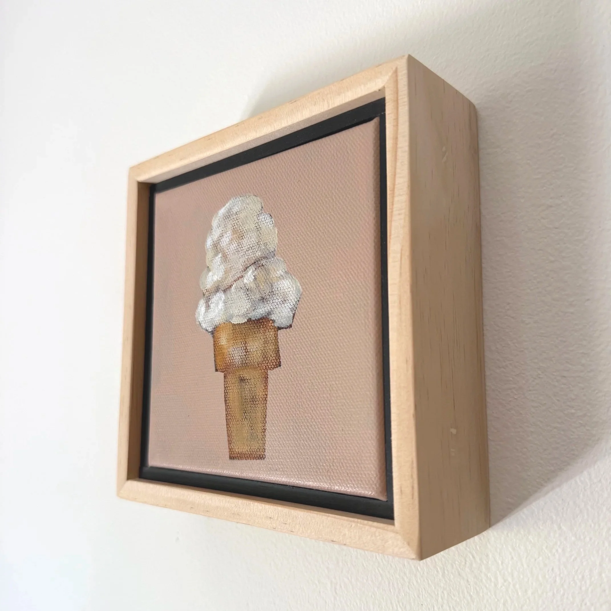 GoldiePinkandVanillaIceCreamConeContemporaryStillLifePainting1SarahMorrisonAbstractArtRichmondVirginiaPainterArtist.jpg