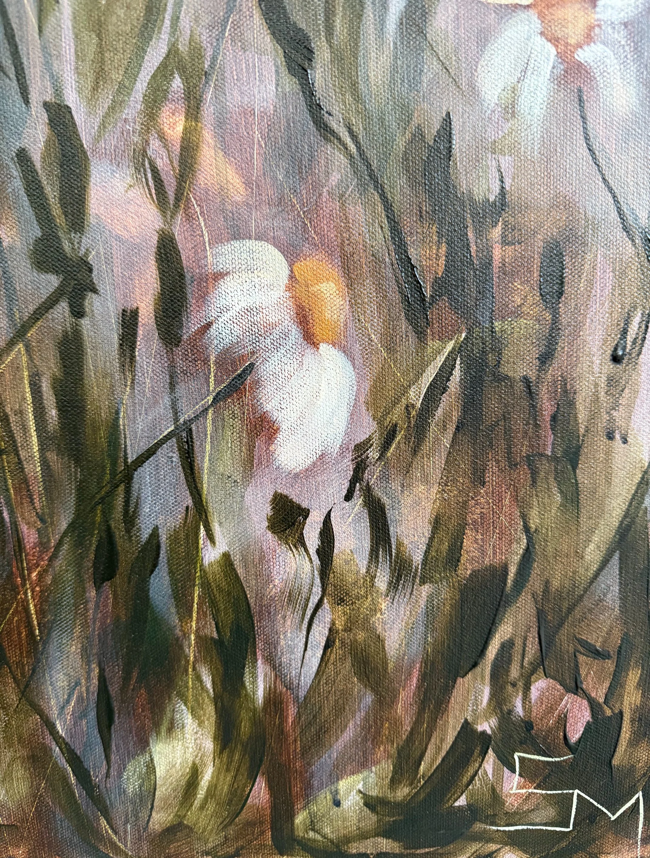 CelesteWhiteandYellowDaisyPaintingModernLandscapeContemporaryFloralDaisiesPaintingnewDetail1SarahMorrisonAbstractArtRichmondVirginiaPainterArtist.jpeg