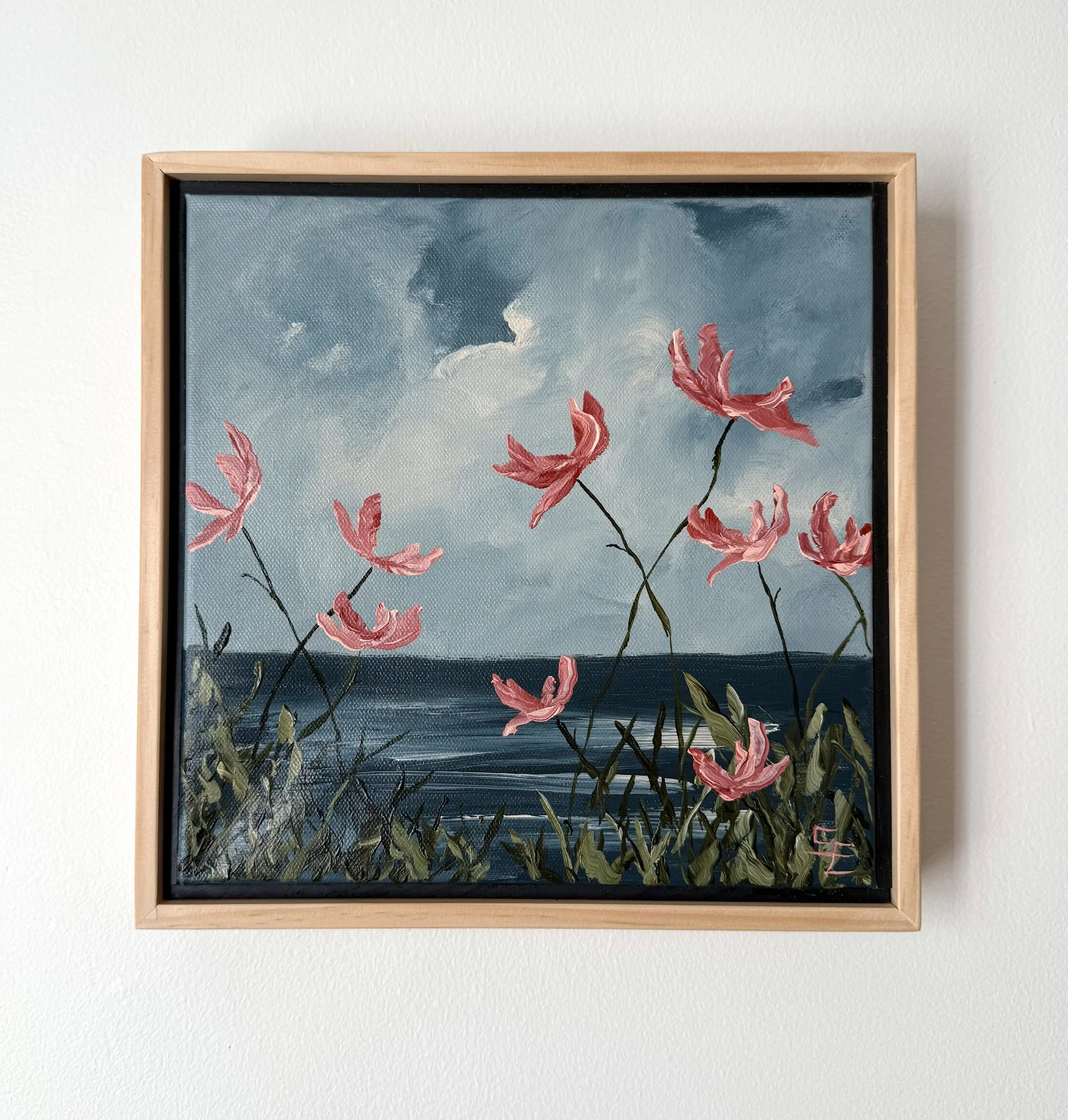 ElizabethBlueModernSescapePinkWildflowerFloralContemporaryPaintingSarahMorrisonAbstractArtRichmondVirginiaPainterArtist.jpeg