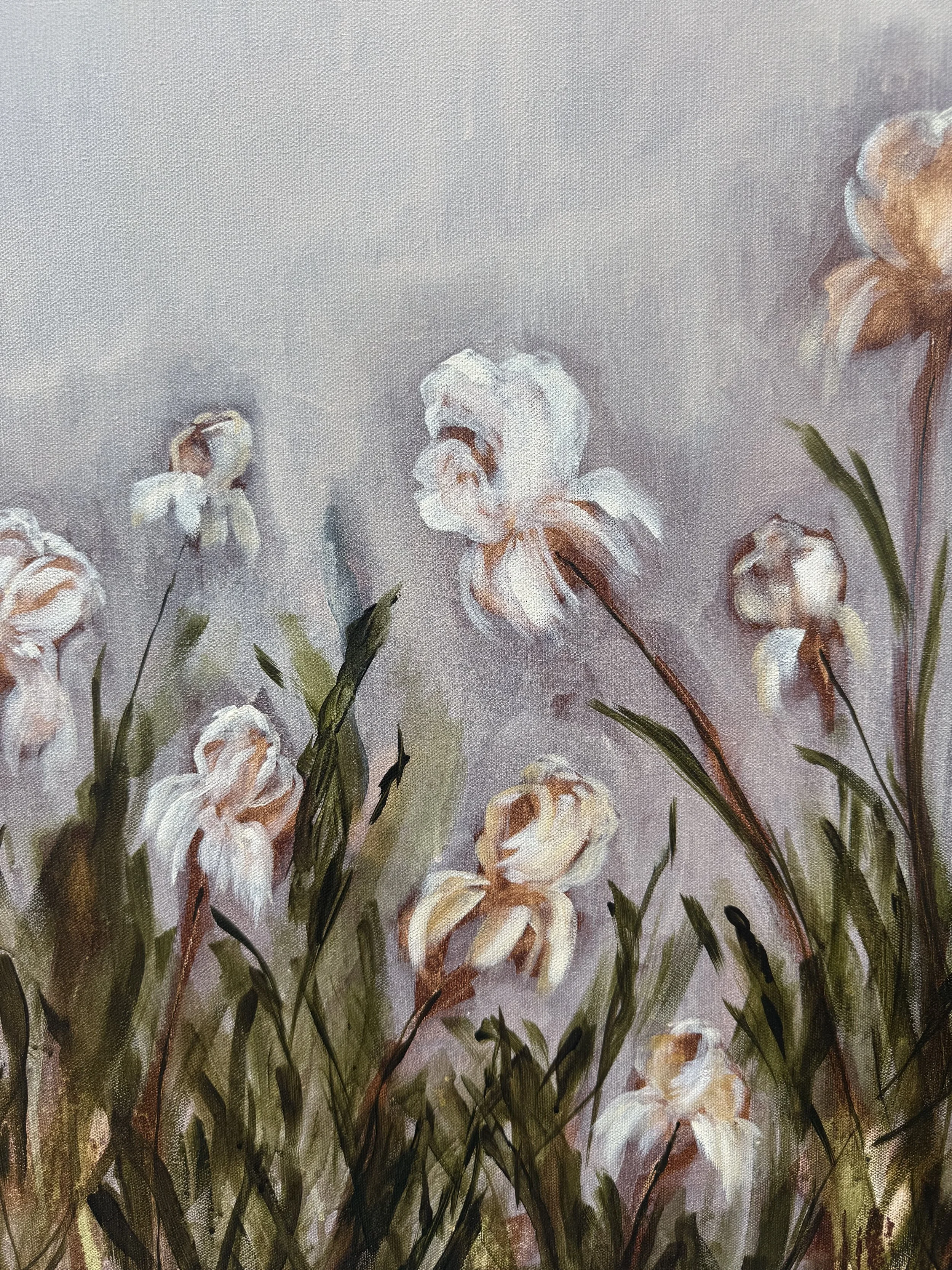FiorellaWhiteCreamModernIrisContemporaryFloralLandscapeDetail2SarahMorrisonAbstractArtRichmondVirginiaPainterArtis.jpeg