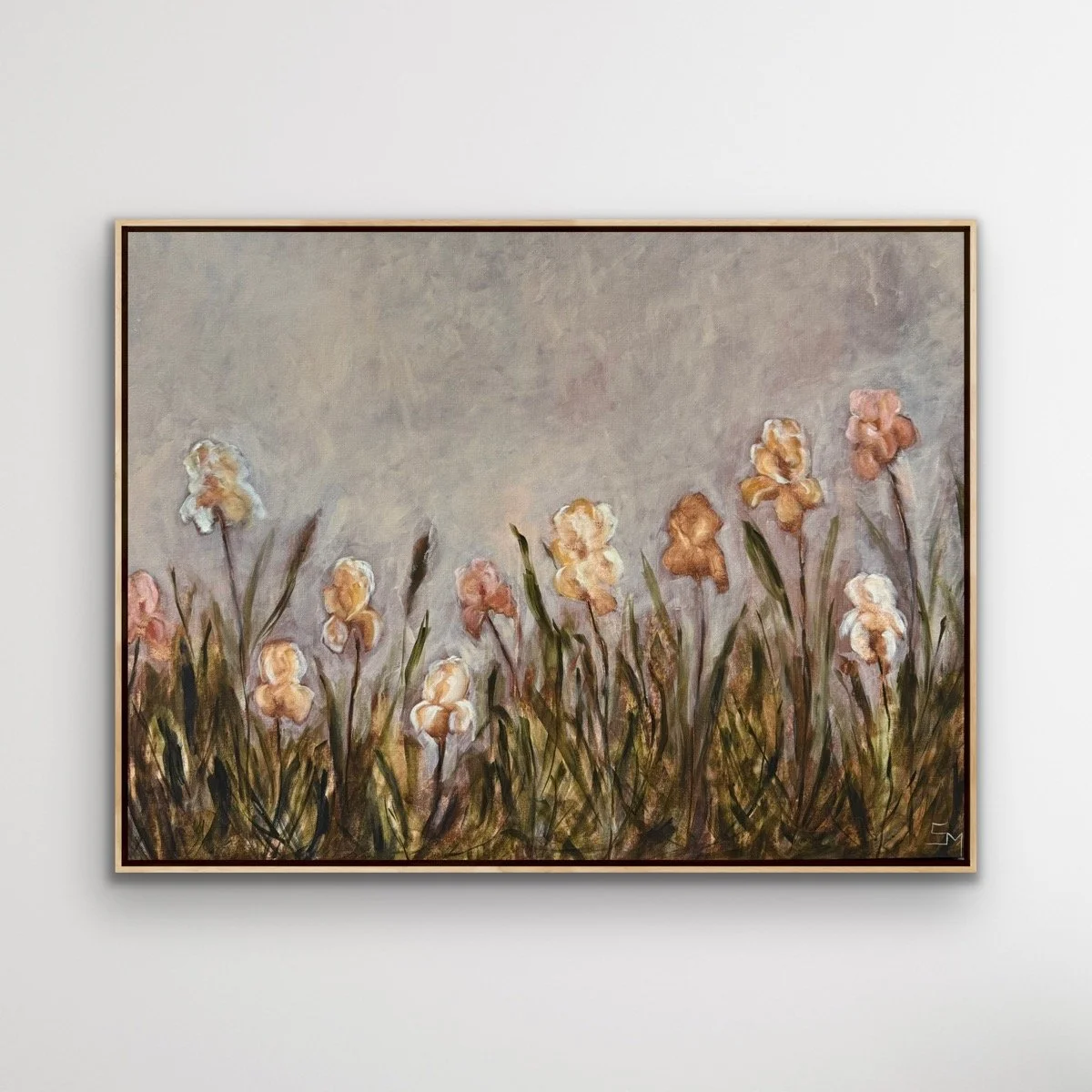 AlessiaWhiteandRoseBlushMulticoloredModernIrisFieldContemporaryFloralLandscapePaintingFullSarahMorrisonAbstractArtRichmondVirginiaPainterArtist.jpg