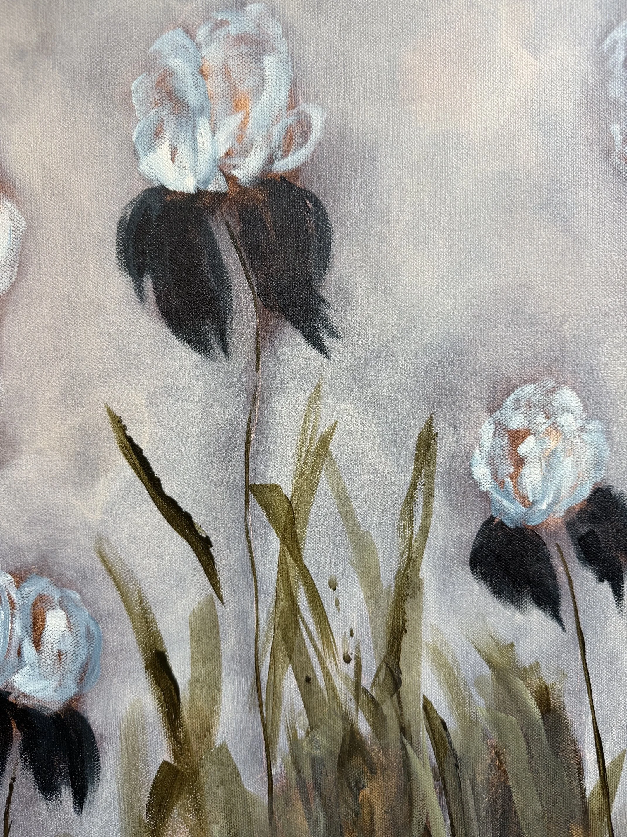 CarolinaBlueIrisFlowerModernLandscapeContermporaryFloralPaintingDetail2SarahMorrisonAbstractArtRichmondVirginiaPainterArtist.jpeg
