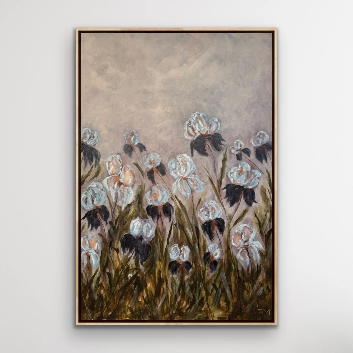 CollinsBlueIrisFlowerModernLandscapeContermporaryFloralPaintingSarahMorrisonAbstractArtRichmondVirginiaPainterArtist.jpg