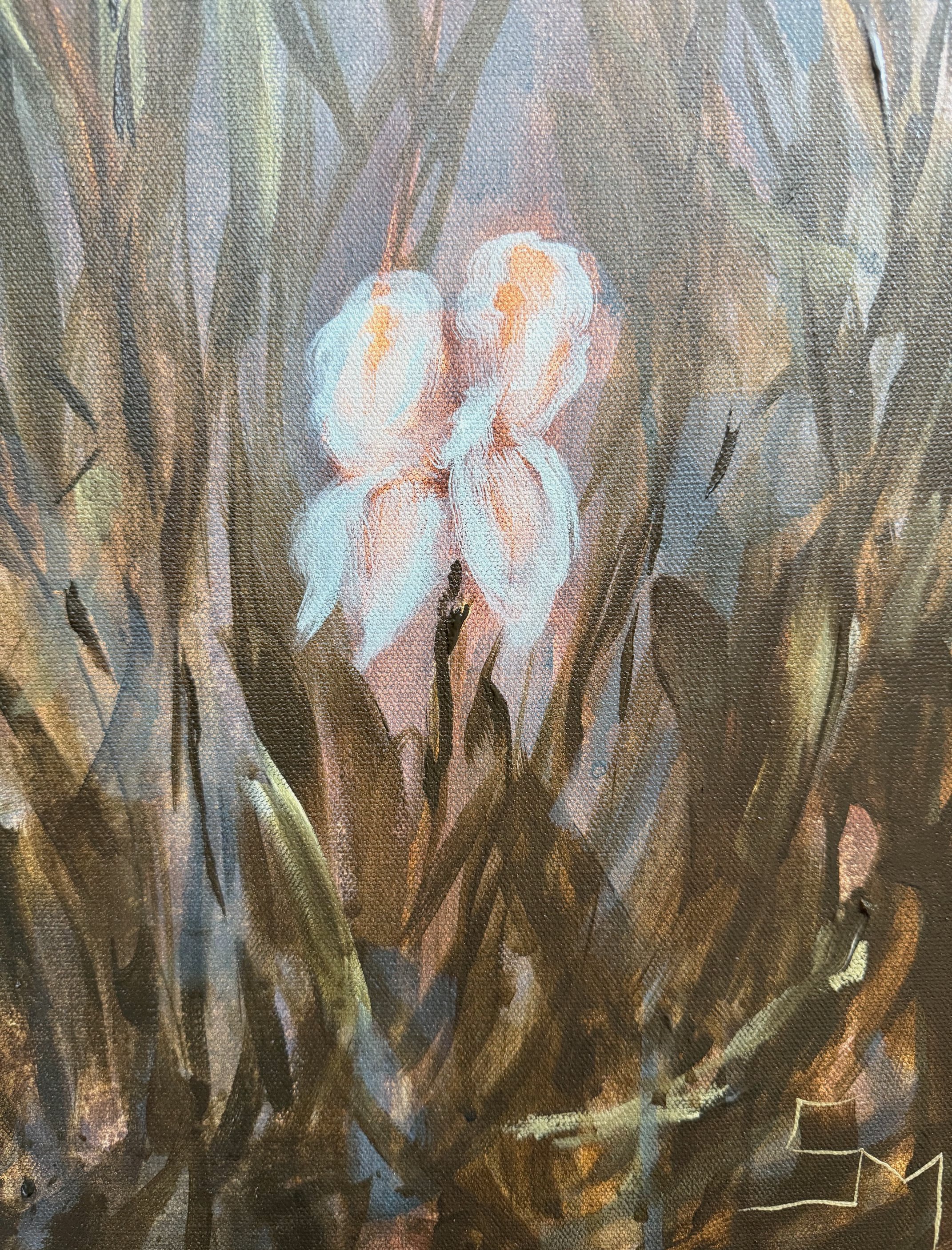 DeltaRiverBlueIrisOceanFlowerModernSeascapeContermporaryFloralPaintingDetail4SarahMorrisonAbstractArtRichmondVirginiaPainterArtist.jpeg