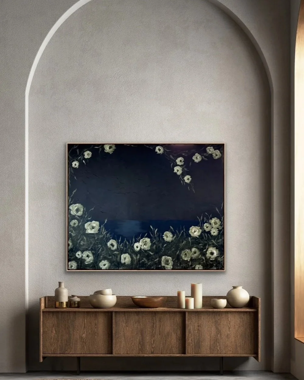 SoleneModernRoseFloralSeascapeLandscapePaintingFullStagedSarahMorrisonAbstractArtRichmondVirginiaPainterArtist.jpg