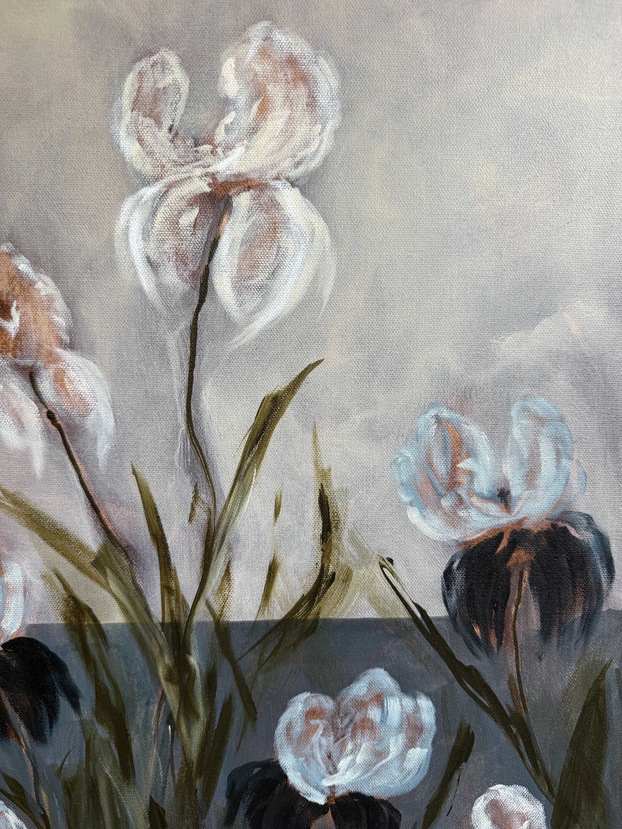 DeltaRiverBlueIrisOceanFlowerModernSeascapeContermporaryFloralPaintingDetail1SarahMorrisonAbstractArtRichmondVirginiaPainterArtist.jpeg