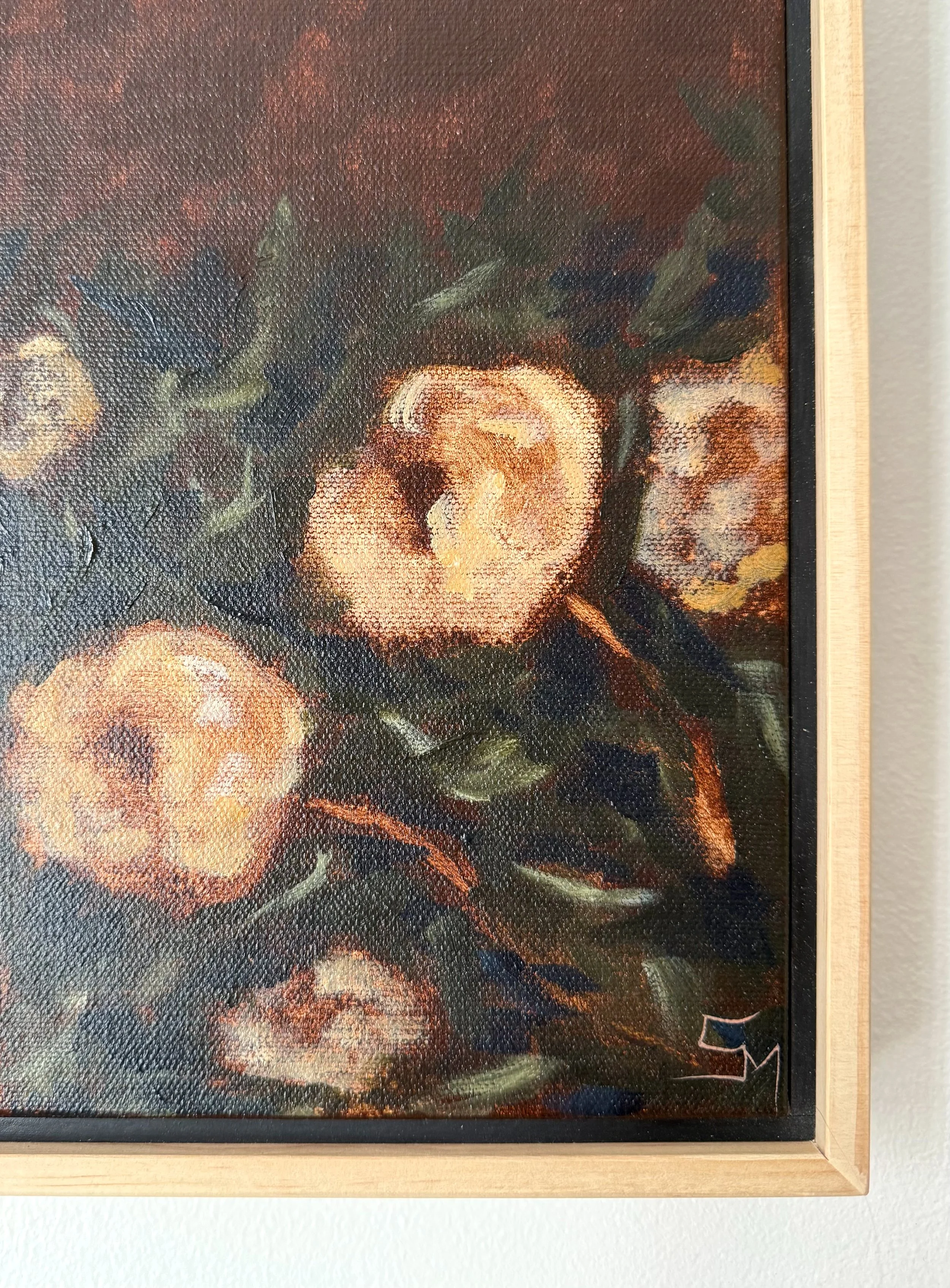 DulceYellowGoldRoseModernFloralContemporaryLandscapePaintingDetail3SarahMorrisonAbstractArtRichmondVirginiaPainterArtist.jpeg