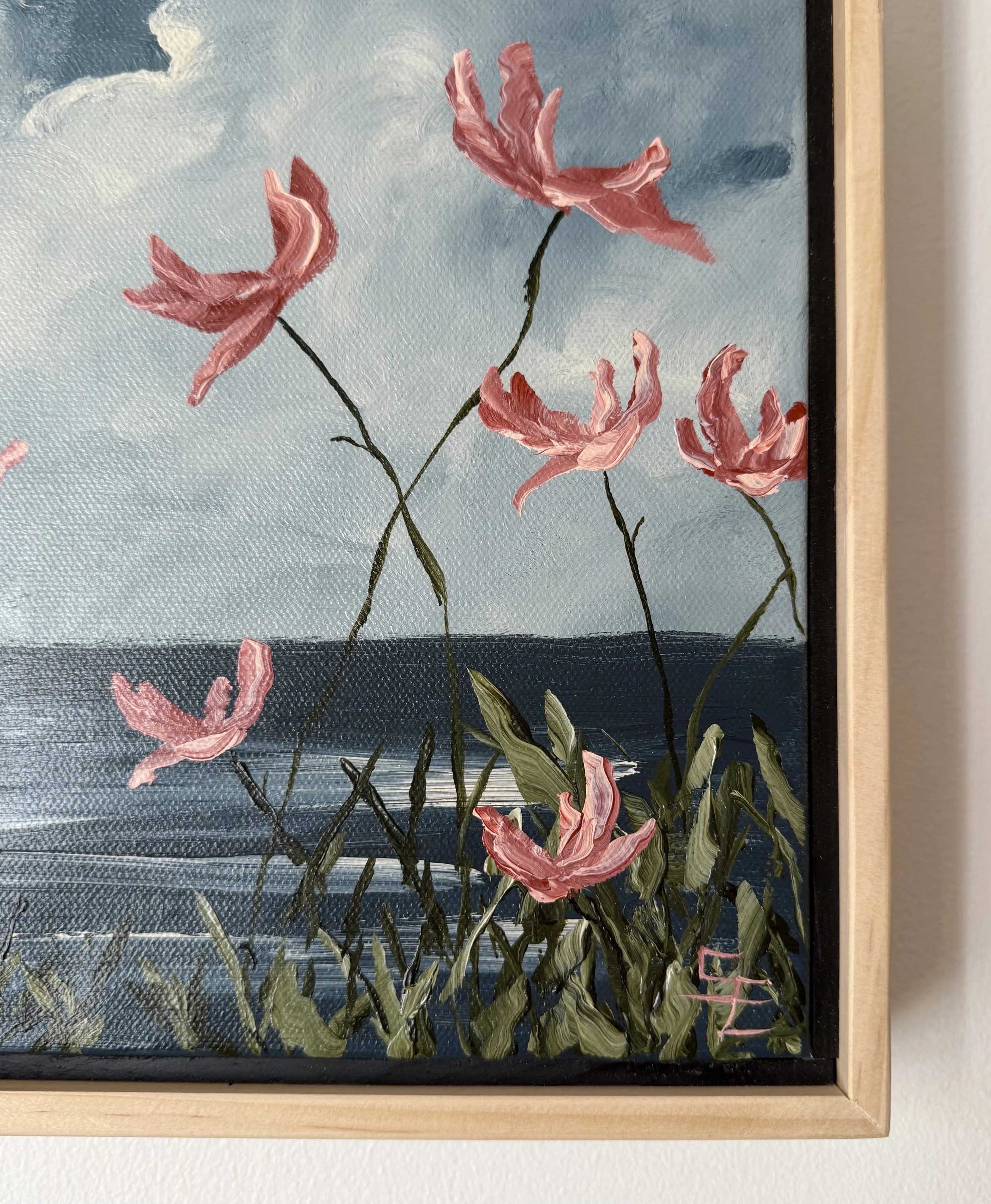 ElizabethBlueModernSescapePinkWildflowerFloralContemporaryPaintingDetail2SarahMorrisonAbstractArtRichmondVirginiaPainterArtist.jpeg