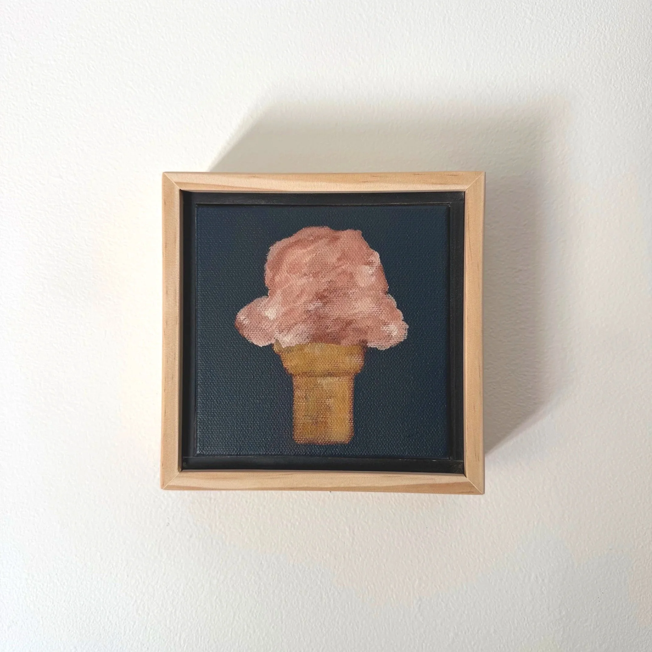 EdiePinkIceCreamConeContemporaryStillLifePaintingSarahMorrisonAbstractArtRichmondVirginiaPainterArtist.jpg
