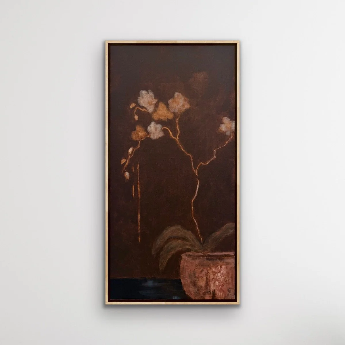 SeraphineChocolateBrownWhiteOrchidModernPaintingSarahMorrisonAbstractArtRichmondVirginiaPainterArtist.jpg
