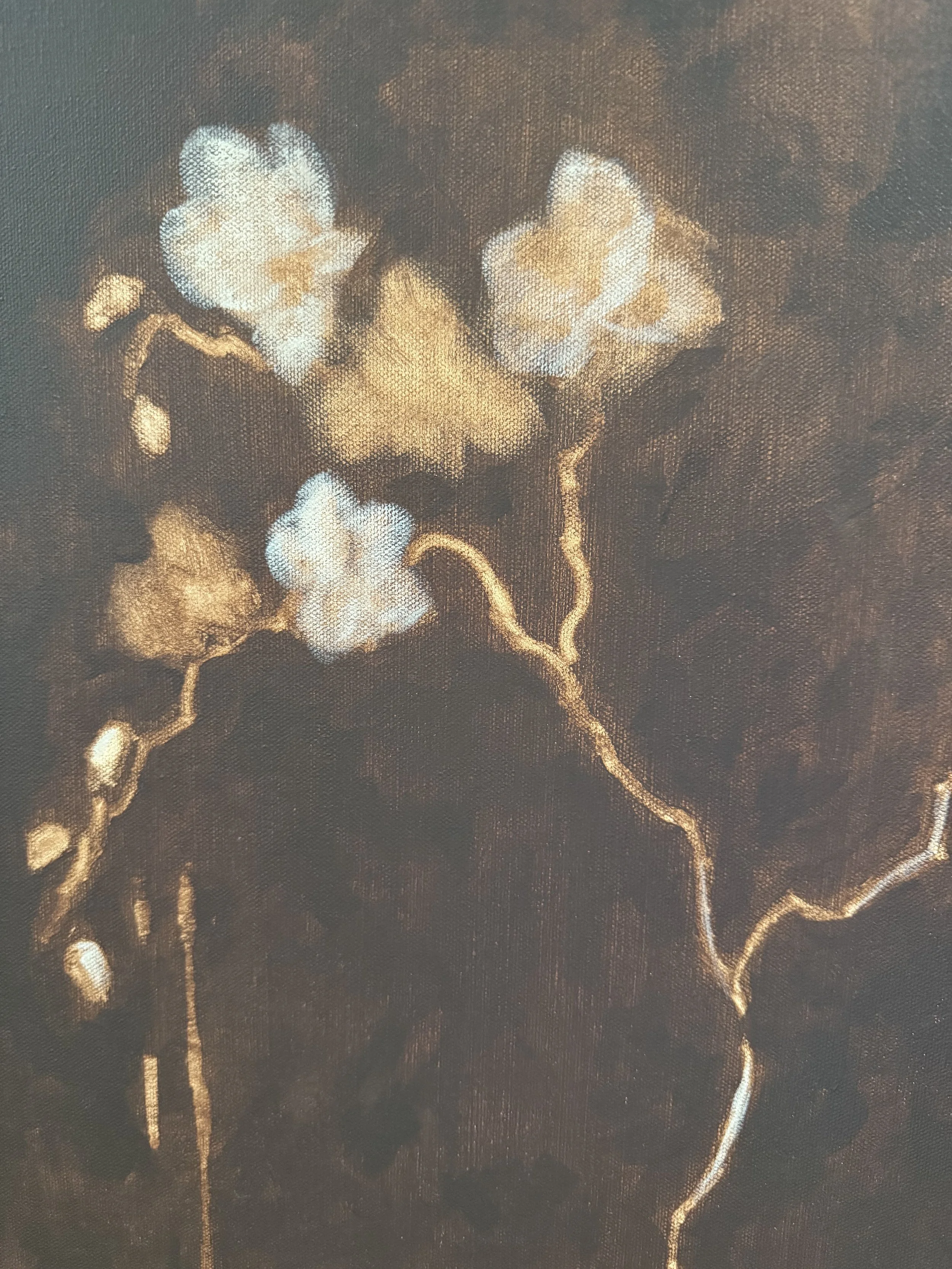 SeraphineChocolateBrownWhiteOrchidModernPaintingDetail1SarahMorrisonAbstractArtRichmondVirginiaPainterArtist.jpeg