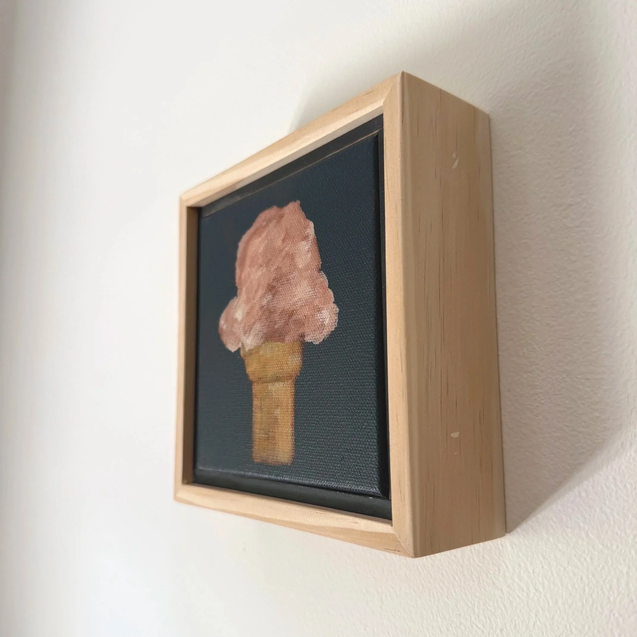 EdiePinkIceCreamConeContemporaryStillLife1PaintingSarahMorrisonAbstractArtRichmondVirginiaPainterArtist.jpg