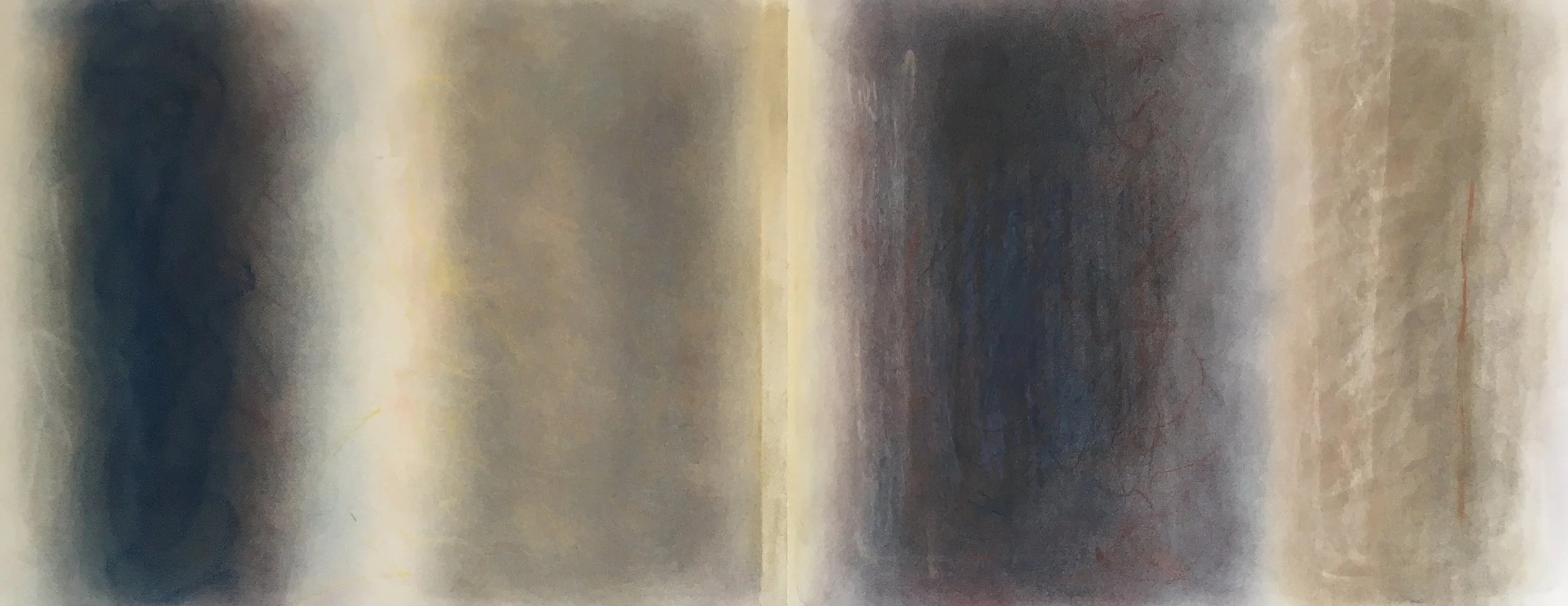 Turning III, pastel on paper, 25" x 50"