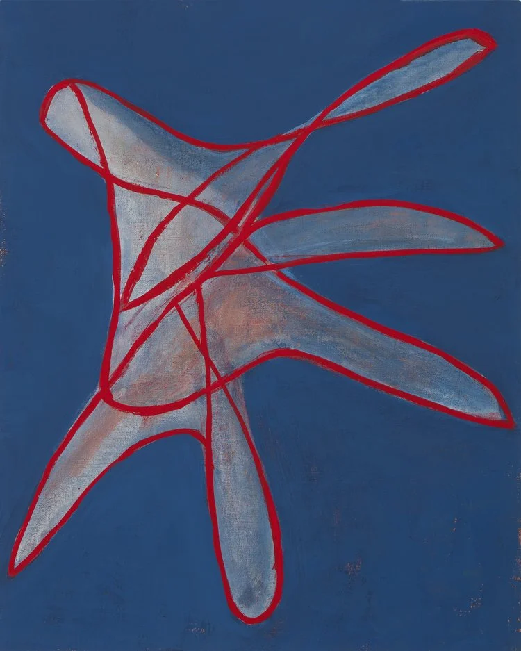 Red, White, and Blue, 2018, acrylic on canvas board, 20 x 16 in