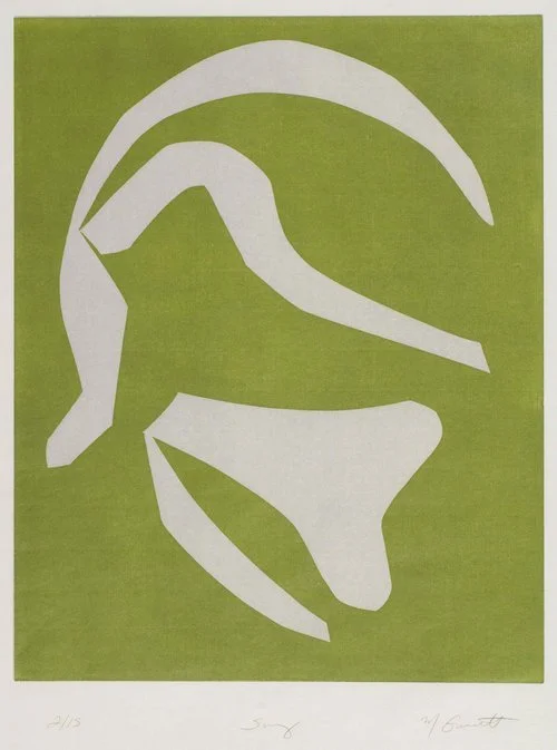 Sway, 2017, two color woodcut, 36 x 27 in