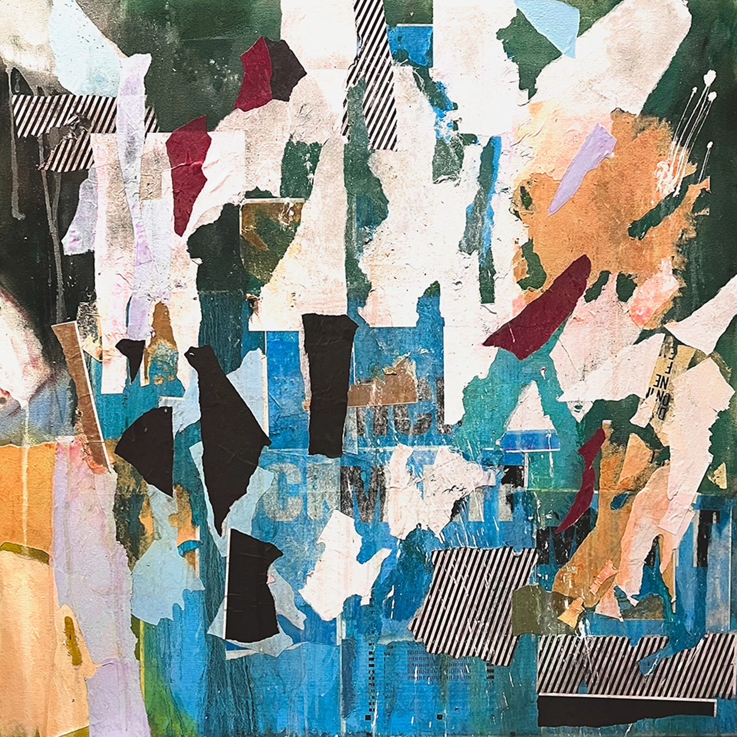 F T, 2025,
Image Transfer and Oil on Unprimed Canvas,
32” x 32”