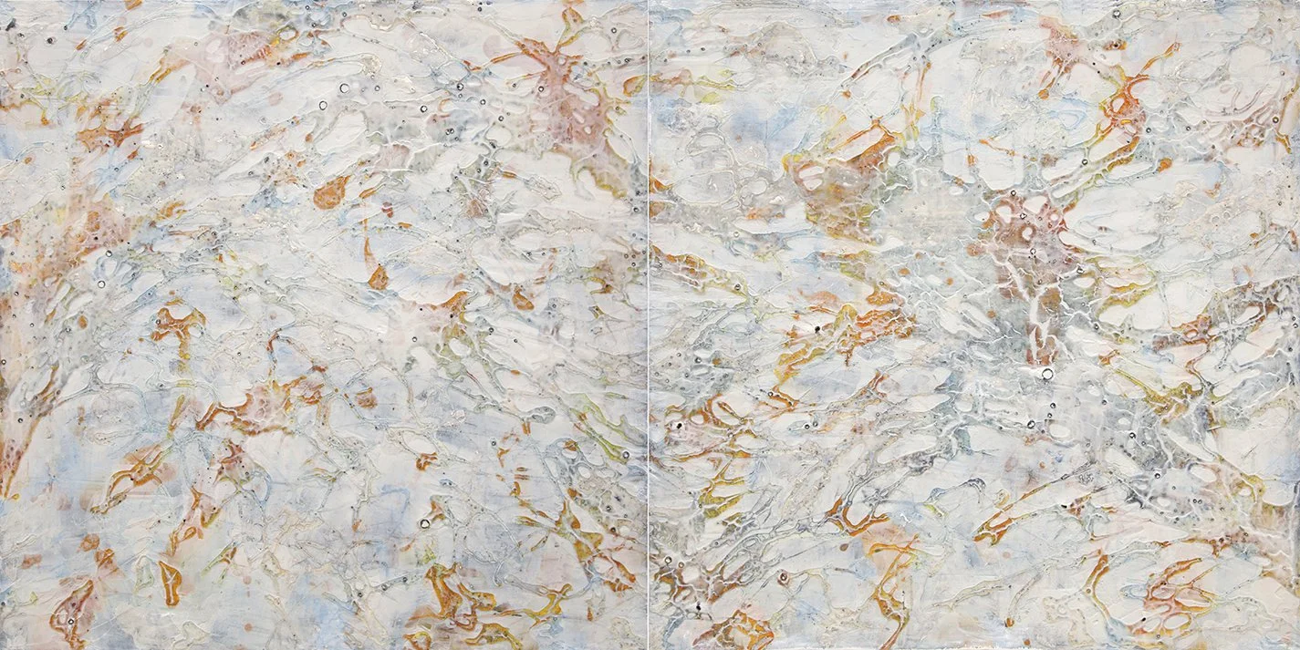 FLOW I, 2024, Acrylic on Wood Panel (Diptych), 30 x 60”
