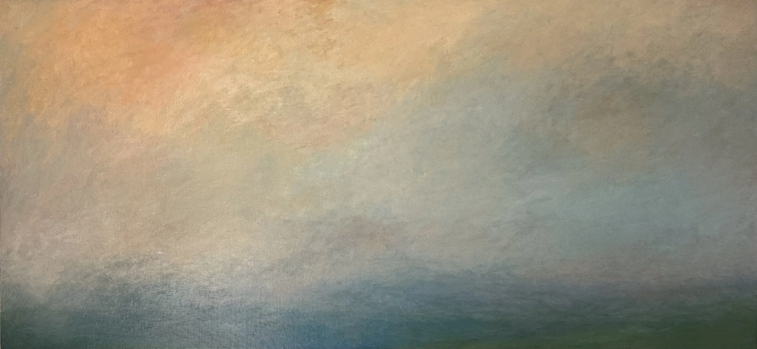Evening Sea, oil on paper, 68" x 34"