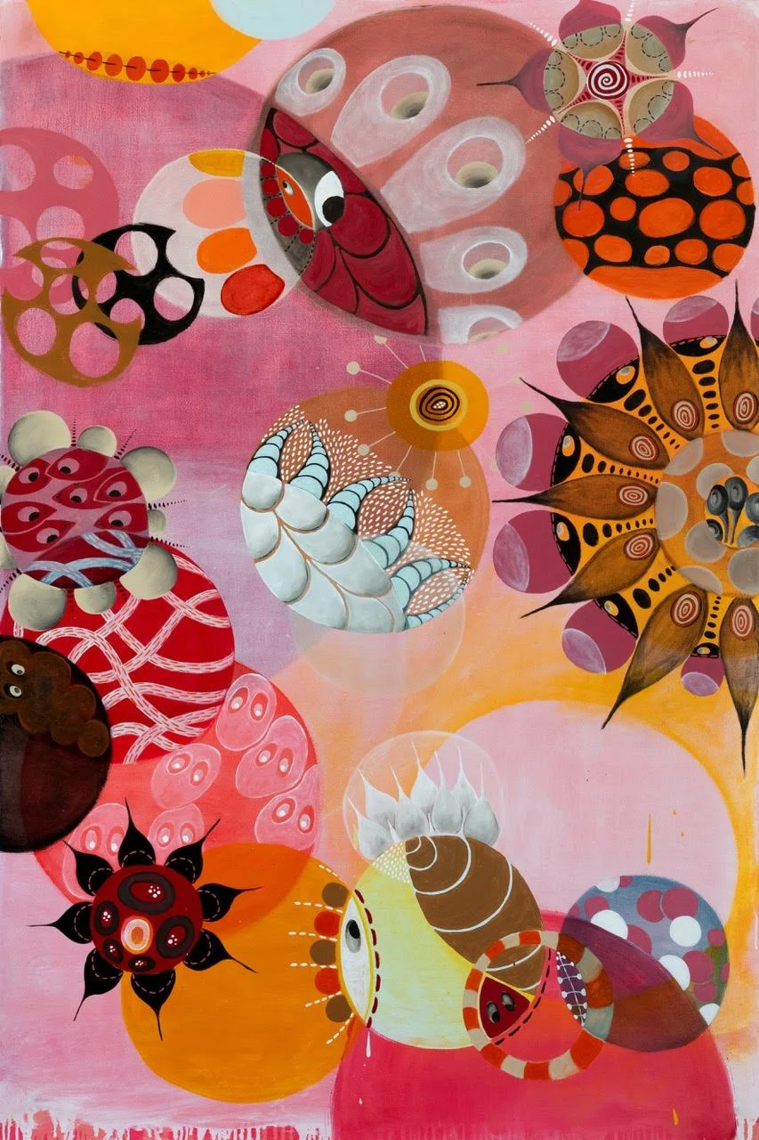 Peony, 2024, oil on paper, 60 "x 40"