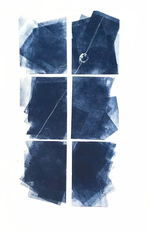Night Window 2, 2019, monotype, 30 x 20 in