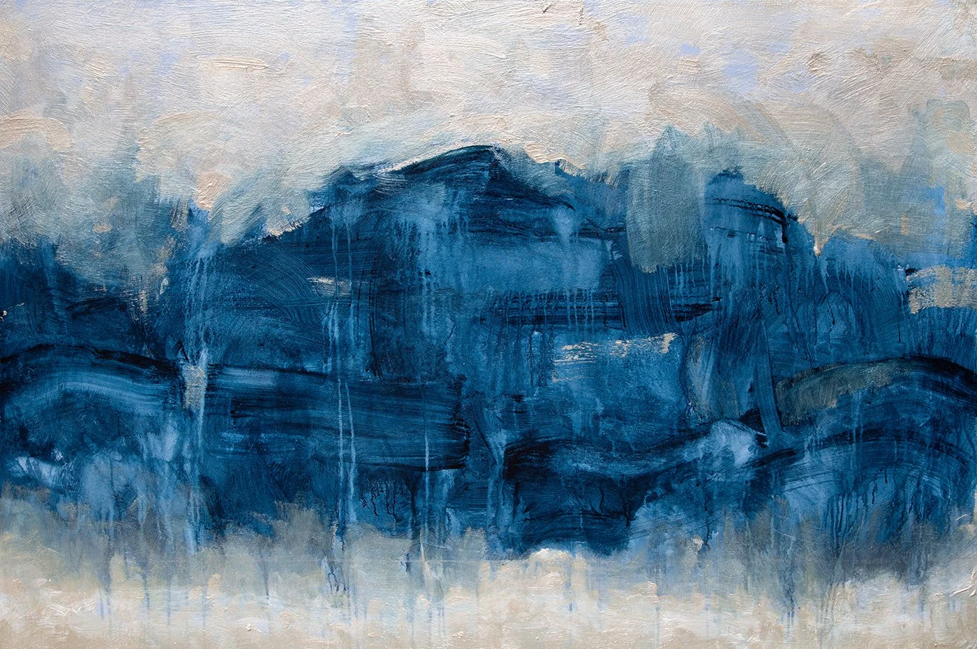 INDIGO WAVE, 2025, Acrylic on Canvas, 40 x 60”