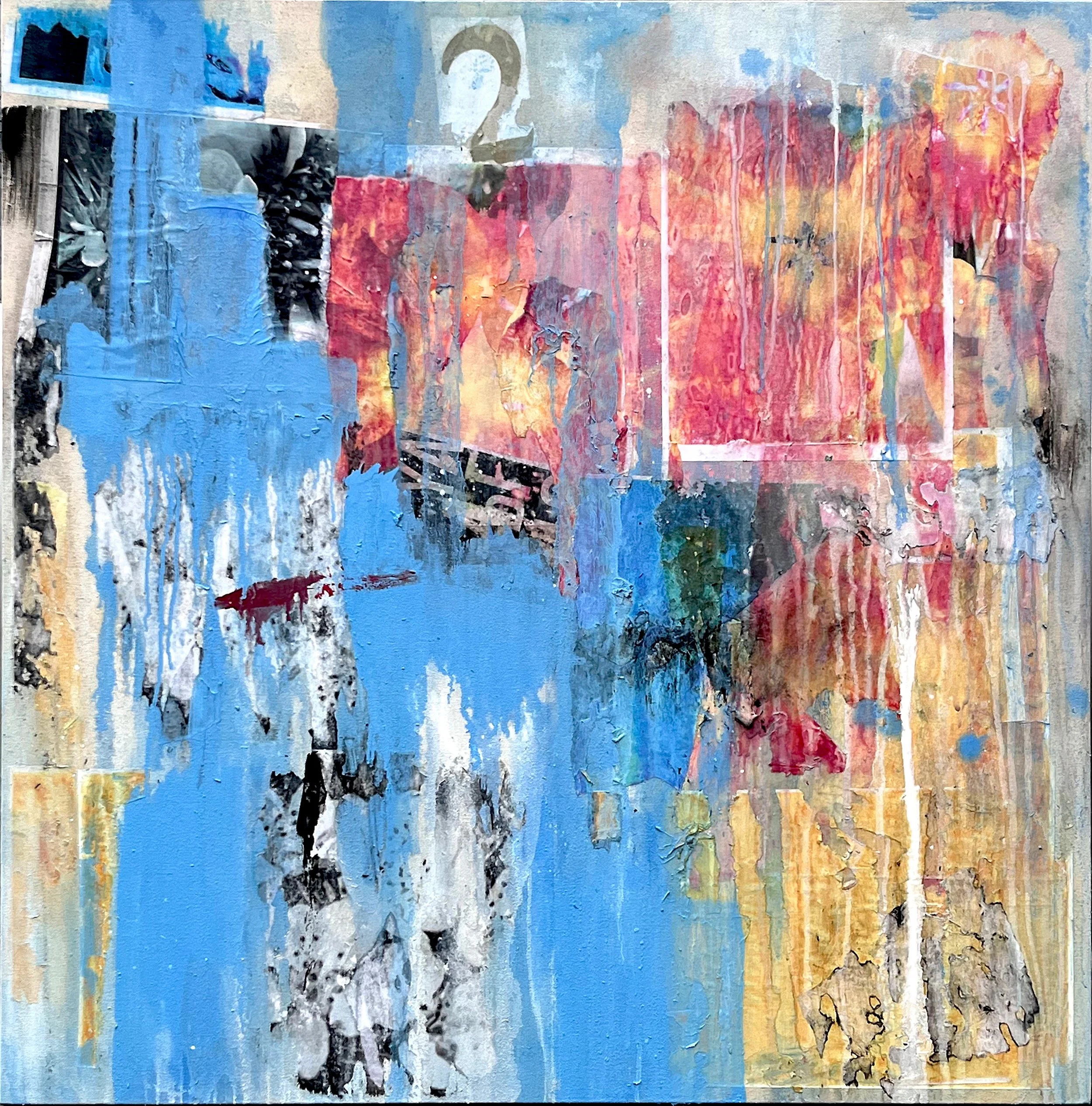 Fool for Love, 2025,
Image Transfer and Oil on Unprimed Canvas,
32” x 32”