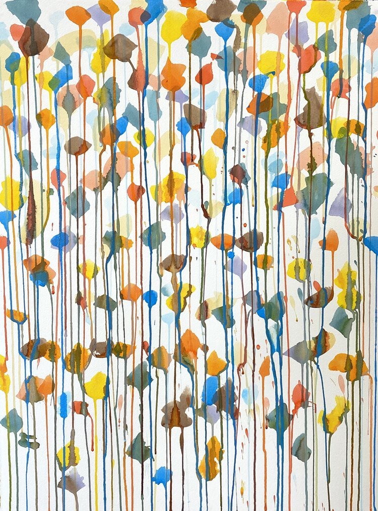 Water Garden, 2020, acrylic on watercolor paper, 30" x 22"