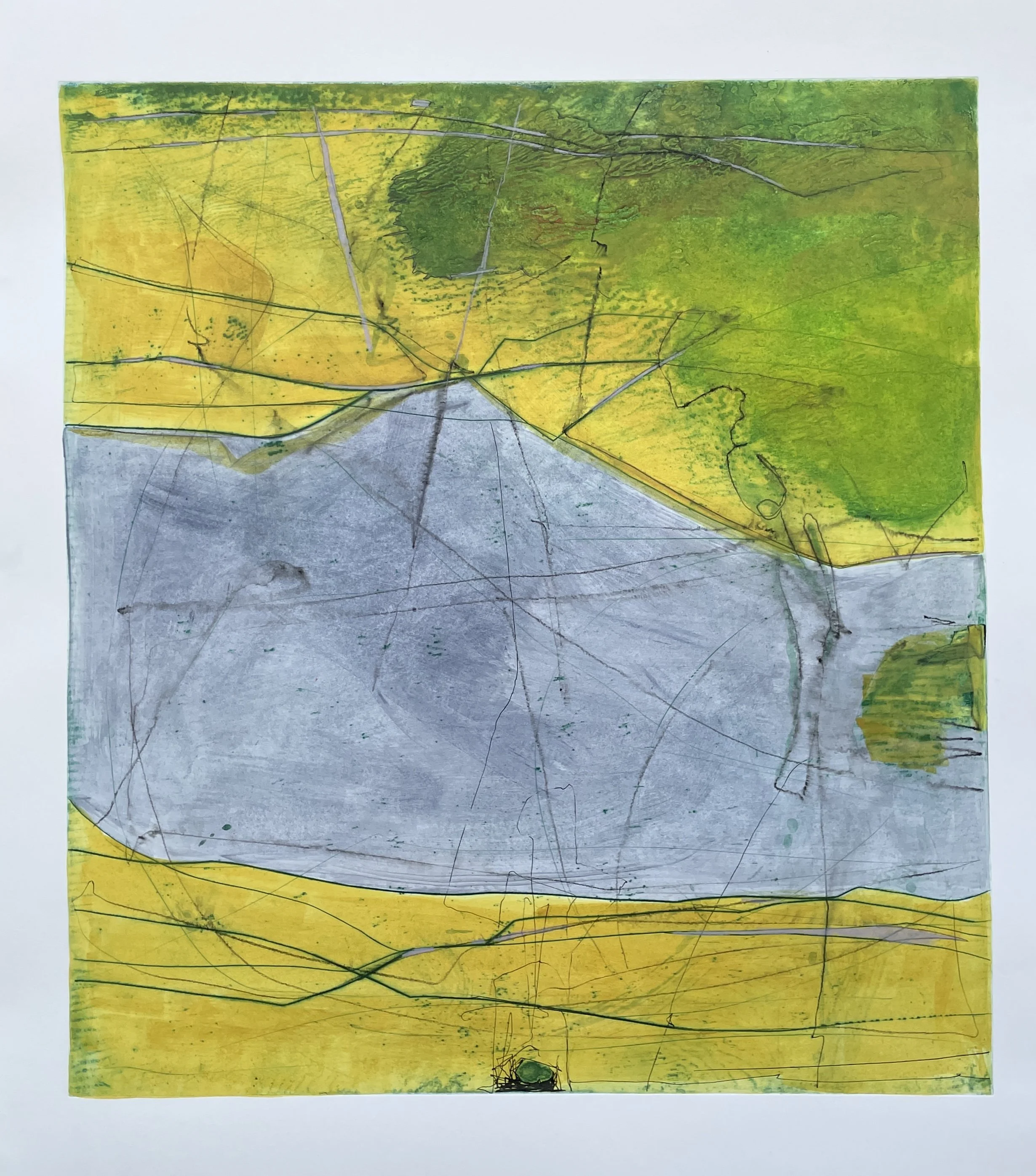 Beaver Minstrel ,mixed media on paper, 2025, 36” x 30”