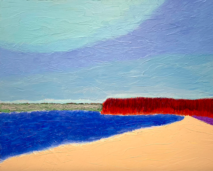Winter at Cedar Point, 2021, acrylic on canvas, 24" x 30"