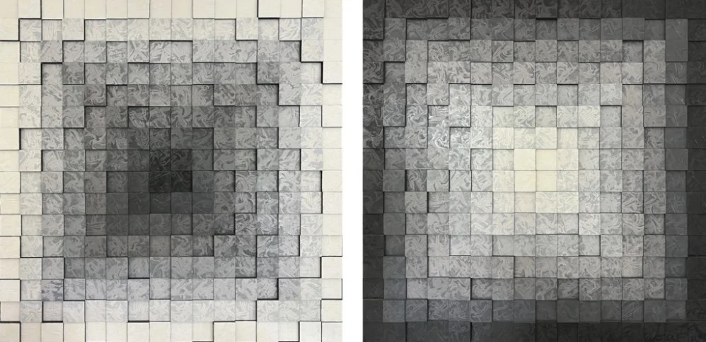 Chiaroscuro, 2024, Oil on Sintra, 48” x 48”, each panel