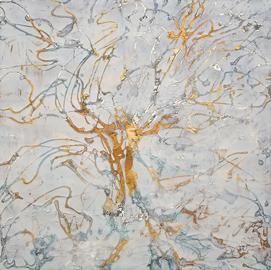 ODE TO A BEECH TREE, 2024, Acrylic on Wood Panel 30 x 30”