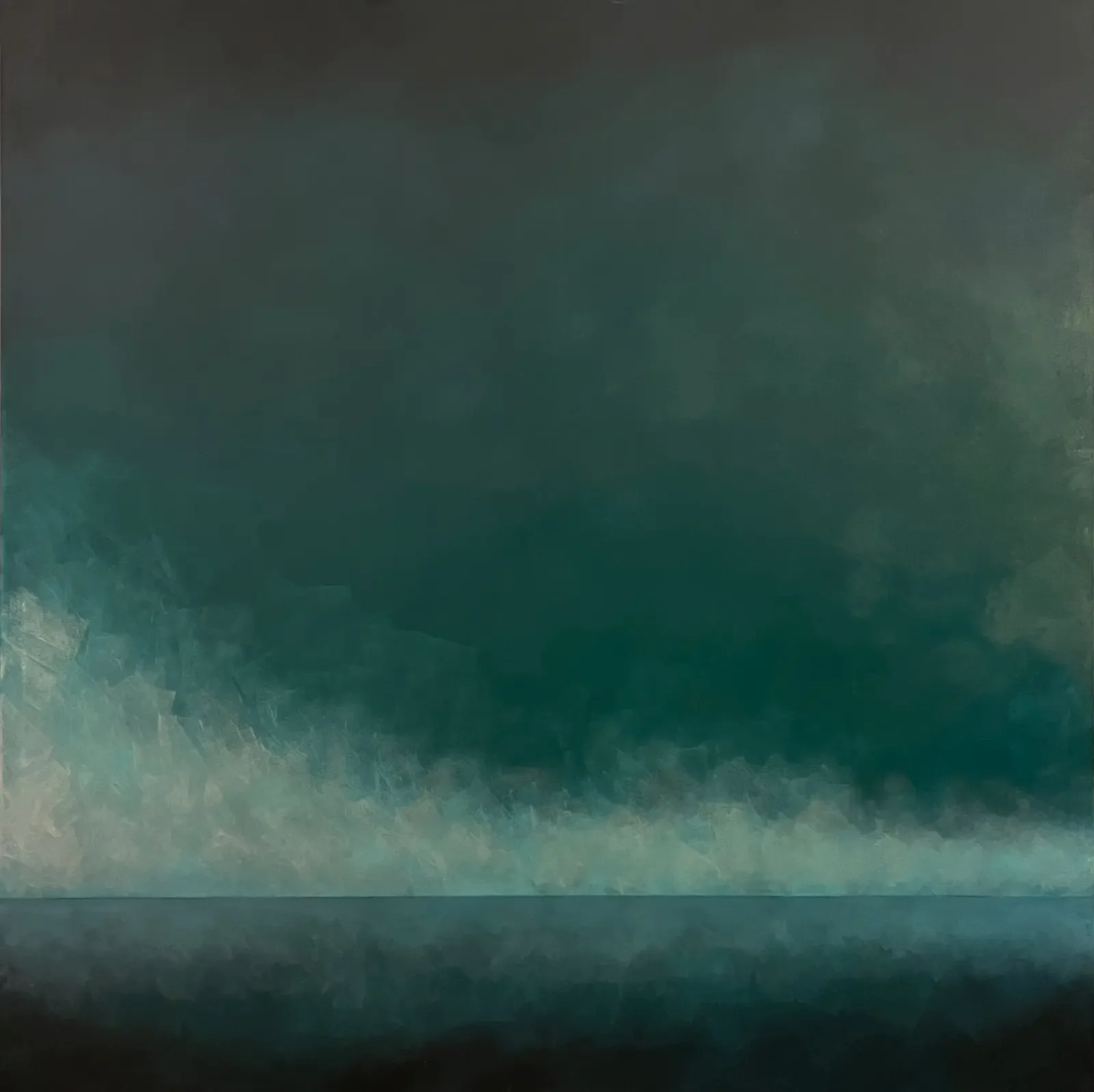 Teal Haze, 2023, Oil on Canvas, 60" x 60"