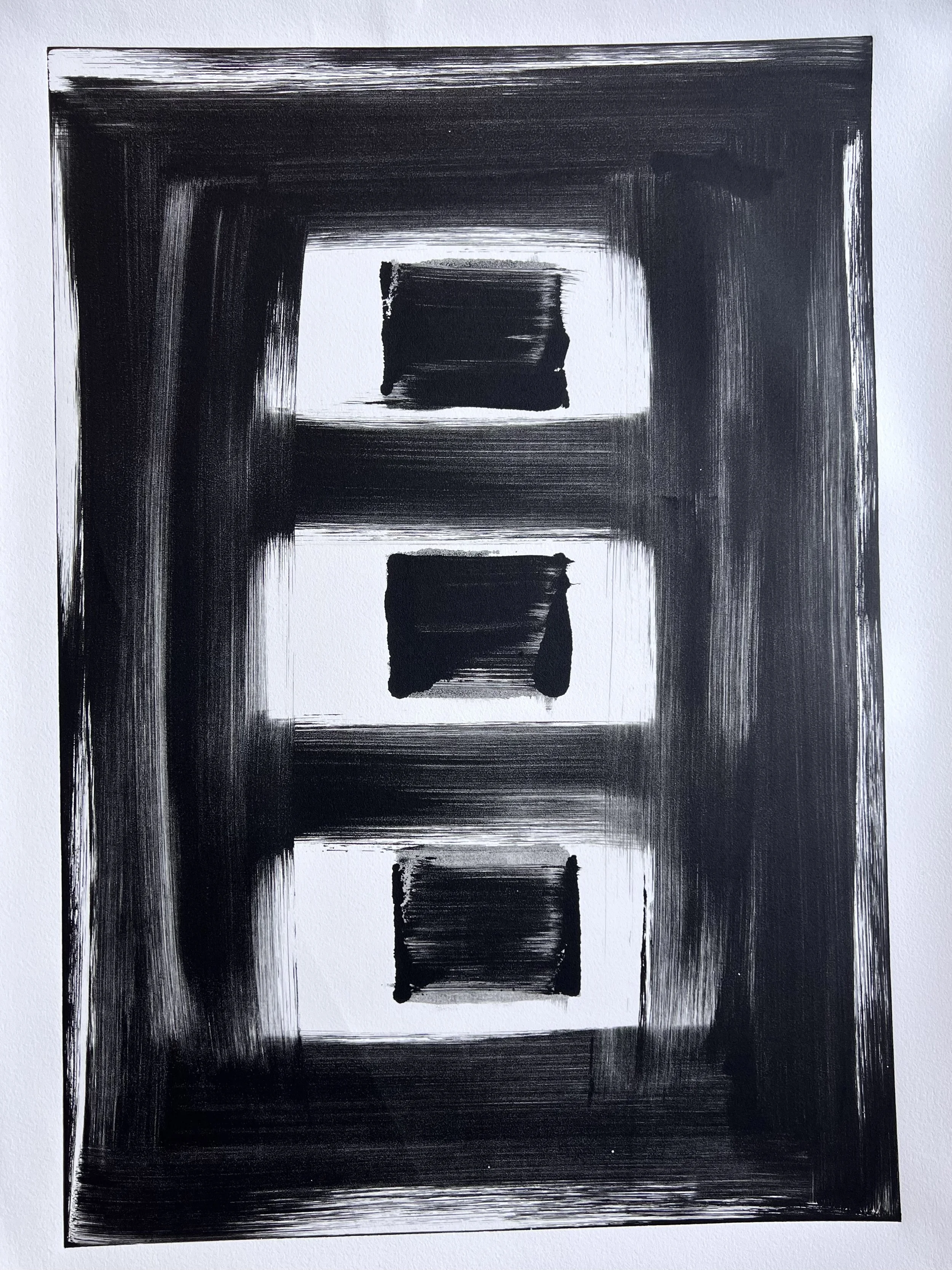 Untitled, Oil Ink on Paper, 22" x 30"